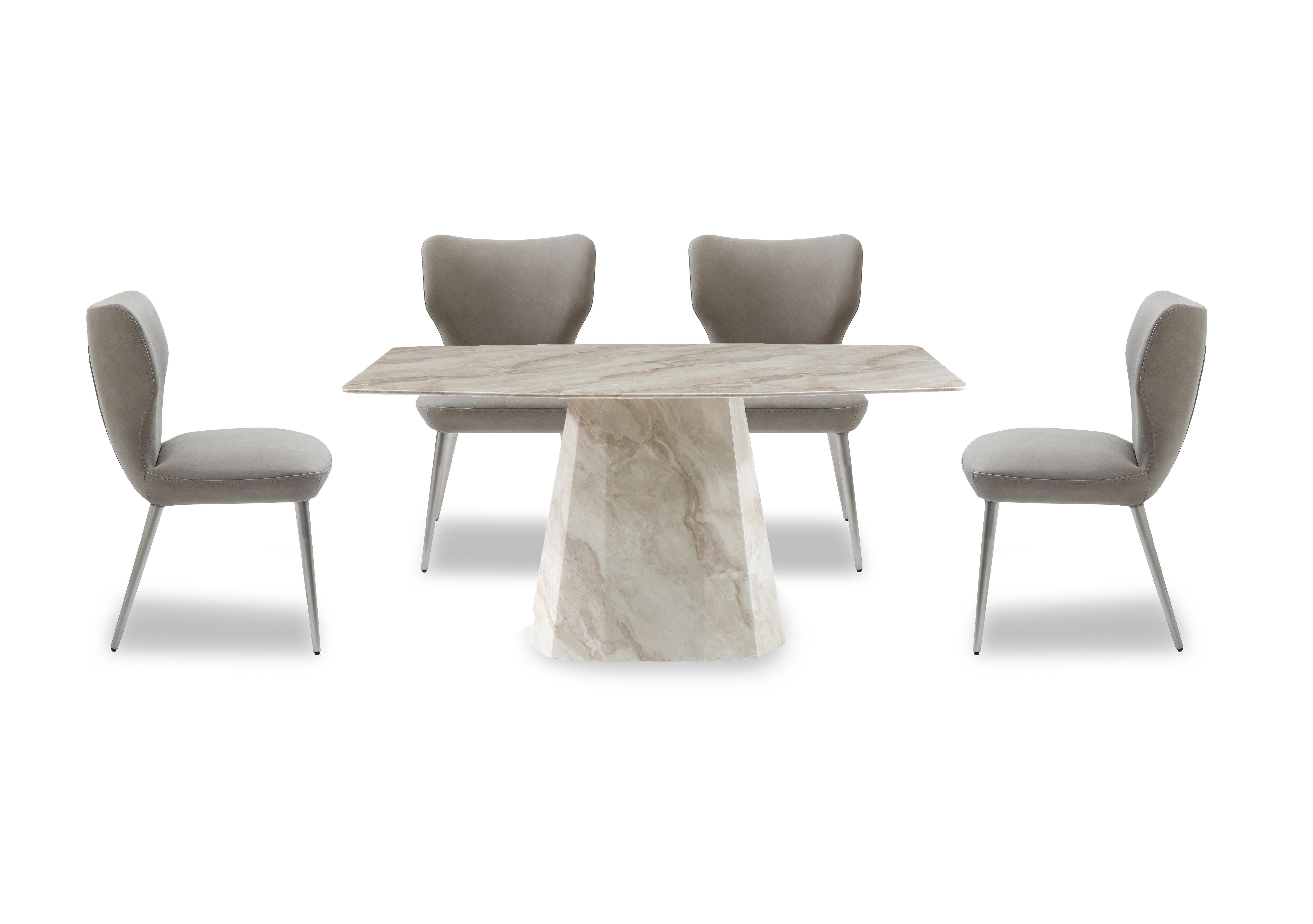 Elegante Dining Table and 4 Dining Chairs in Taupe on Furniture Village