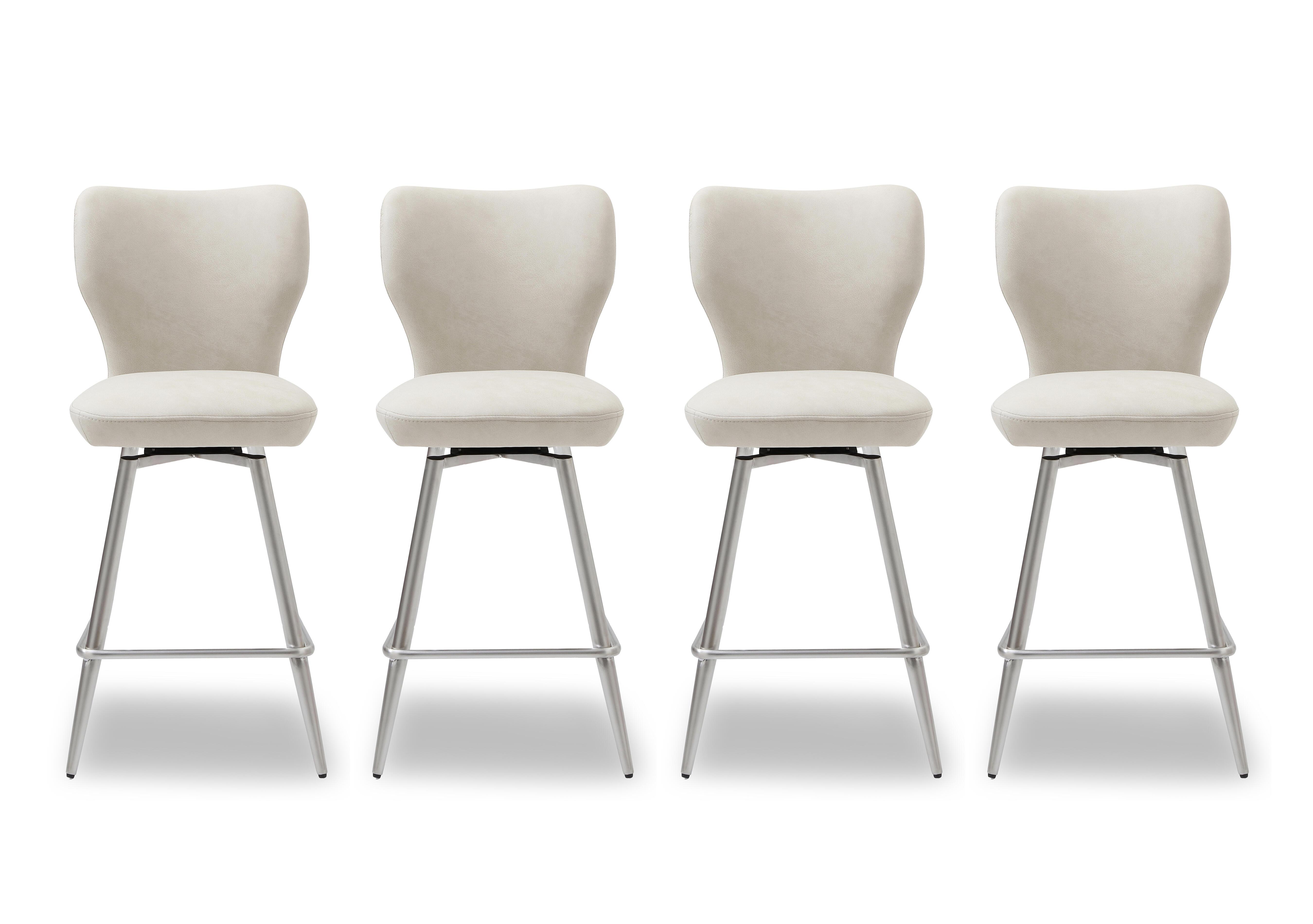 Elegante Set of 4 Bar Stools in Ivory on Furniture Village