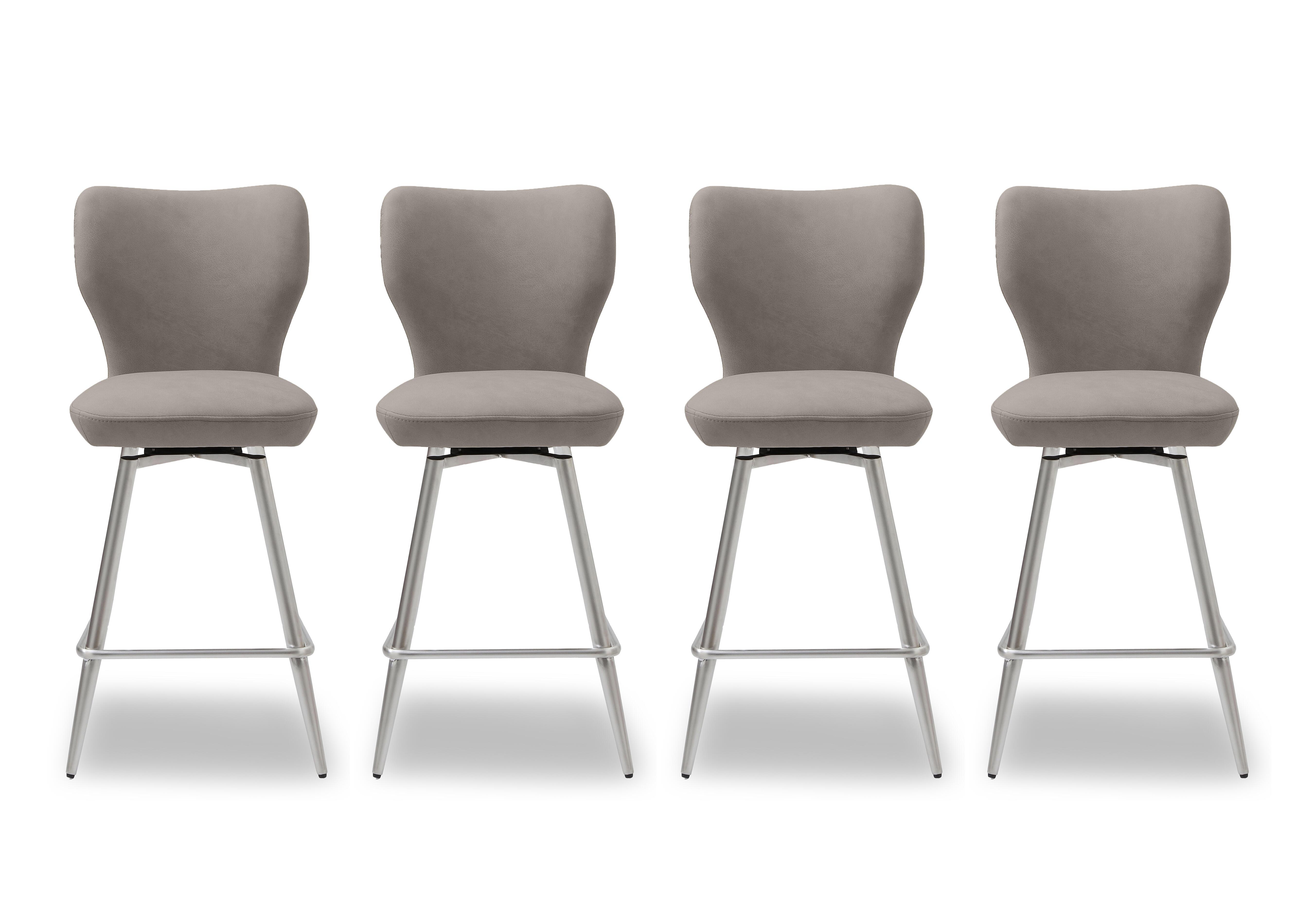 Elegante Set of 4 Bar Stools in Taupe on Furniture Village