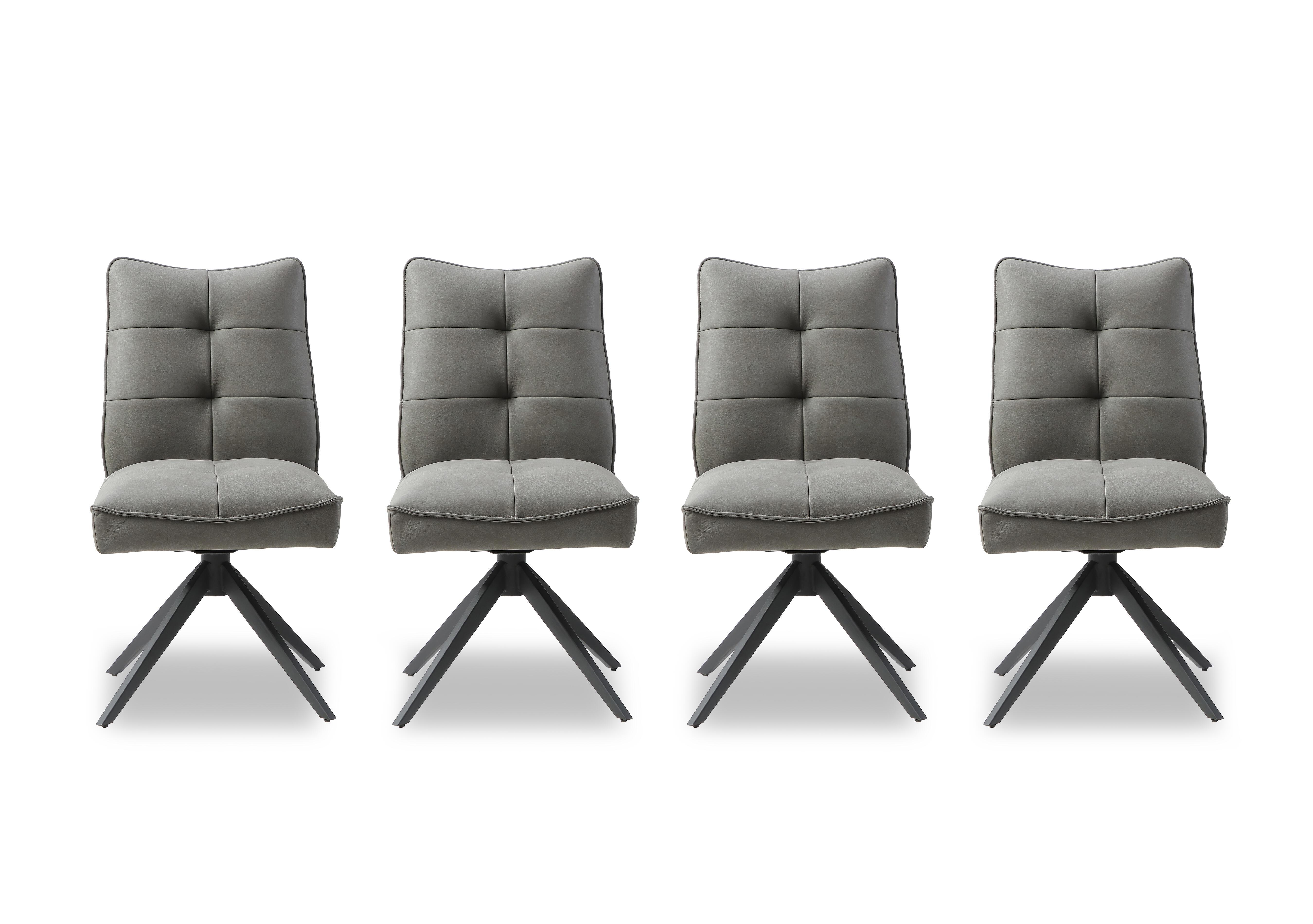 Germain Set of 4 Swivel Dining Chairs in Charcoal on Furniture Village