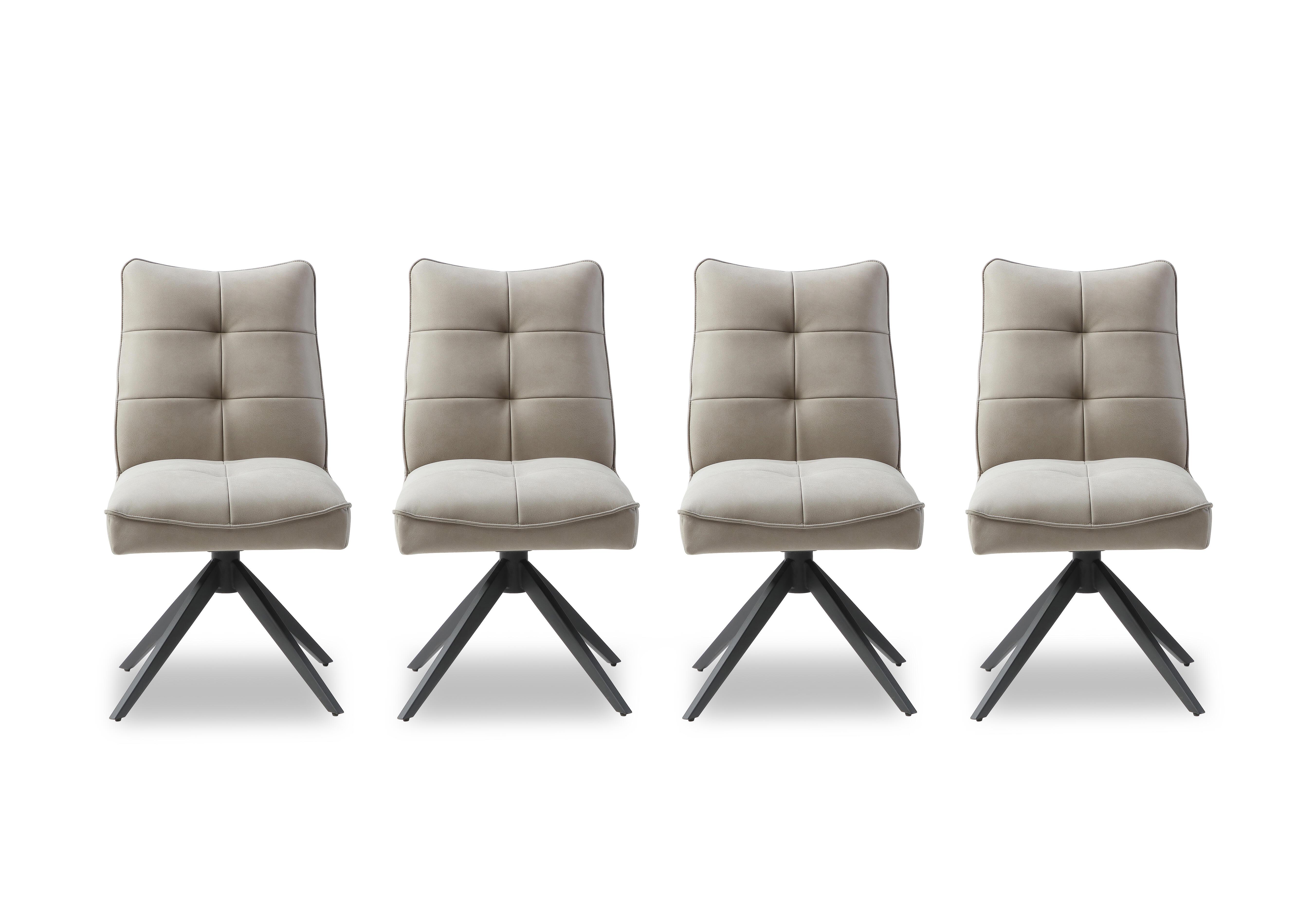 Germain Set of 4 Swivel Dining Chairs in Taupe on Furniture Village