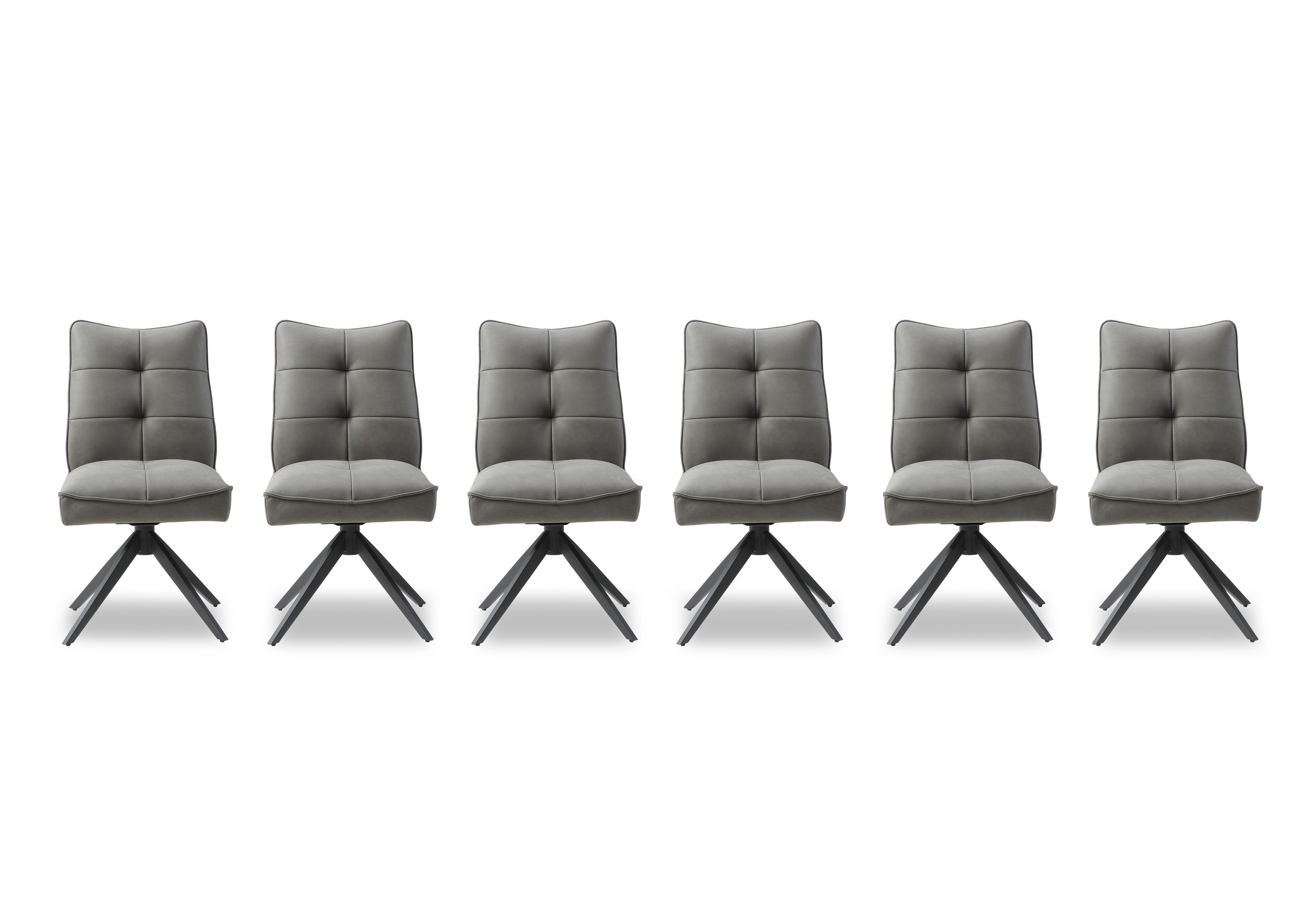 Germain Set of 6 Swivel Dining Chairs in Charcoal on Furniture Village