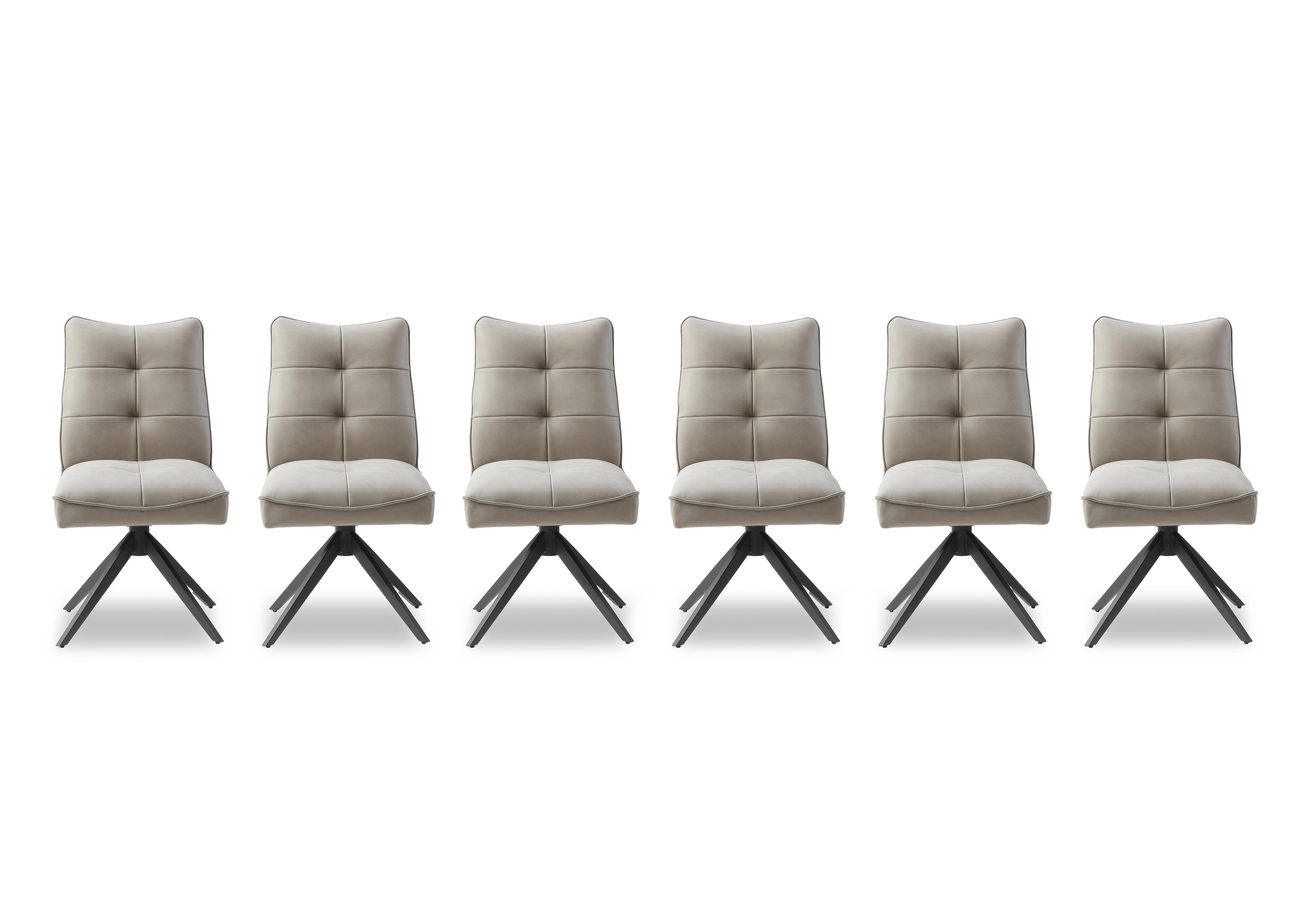 Germain Set of 6 Swivel Dining Chairs in Taupe on Furniture Village