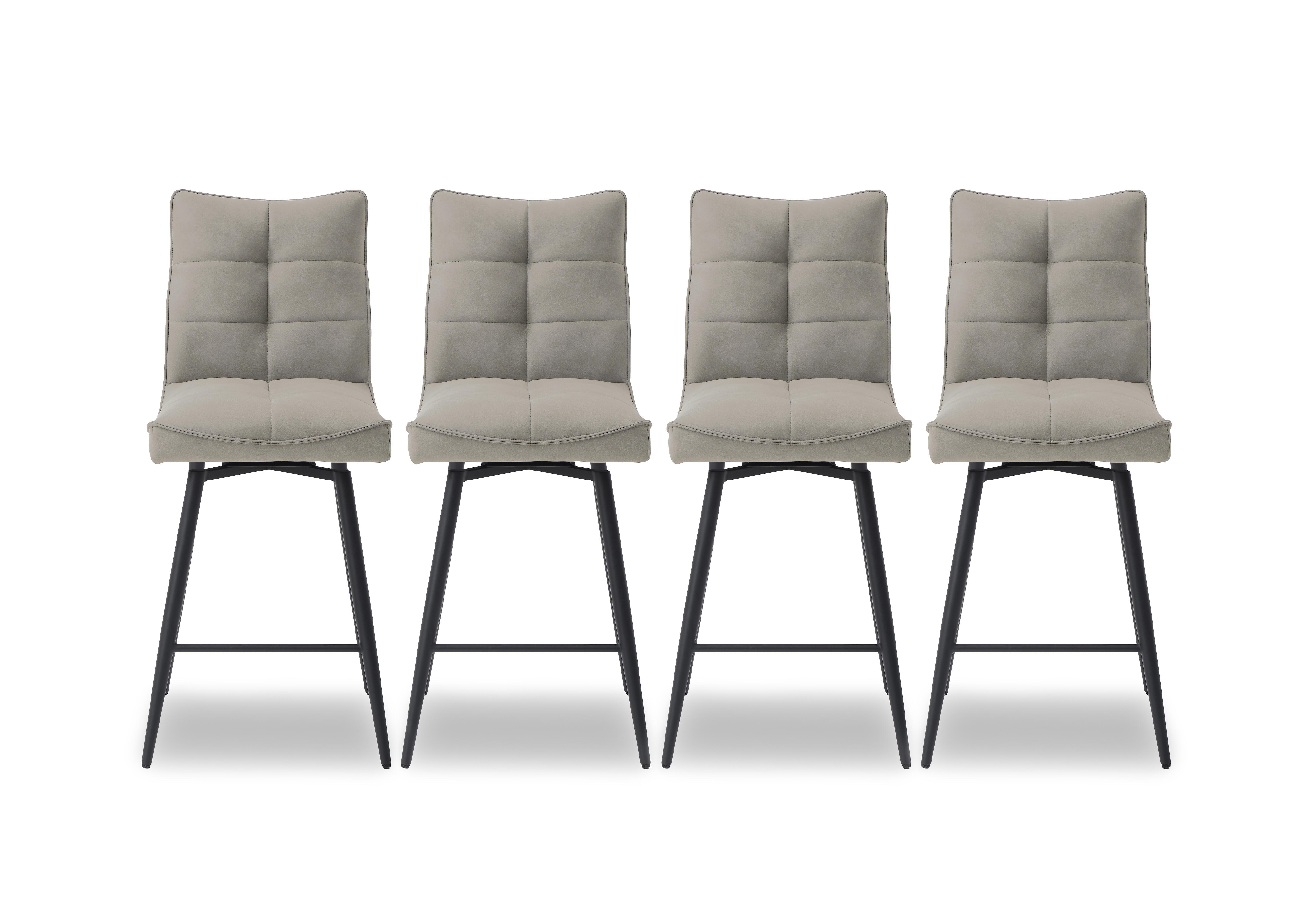 Germain Set of 4 Swivel Bar Stools in Taupe on Furniture Village