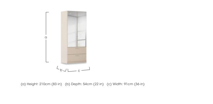 Impulse 91cm 2 Door Combi Wardrobe with 2 Mirror Doors in  on Furniture Village