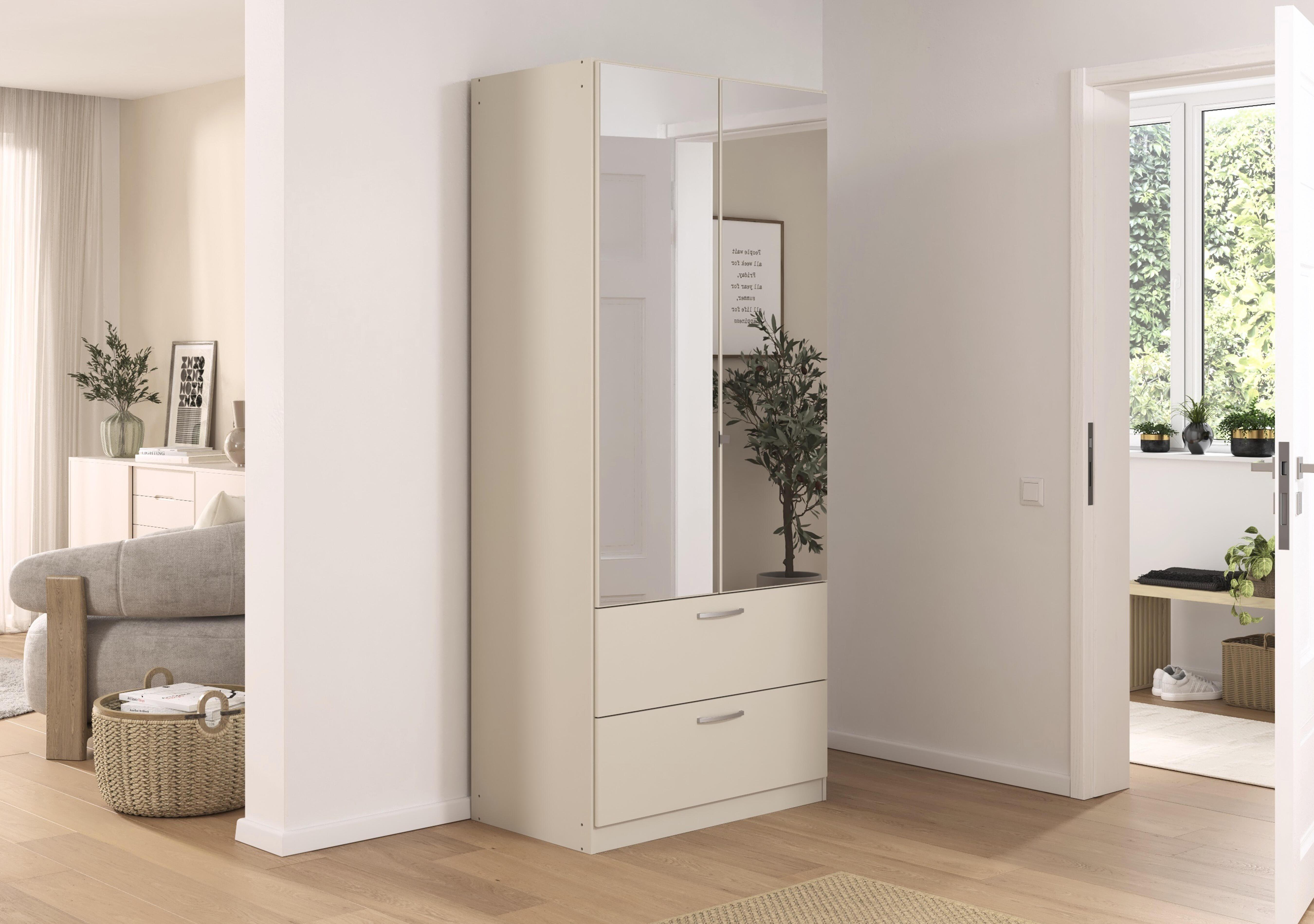 Impulse 91cm 2 Door Combi Wardrobe with 2 Mirror Doors in  on Furniture Village