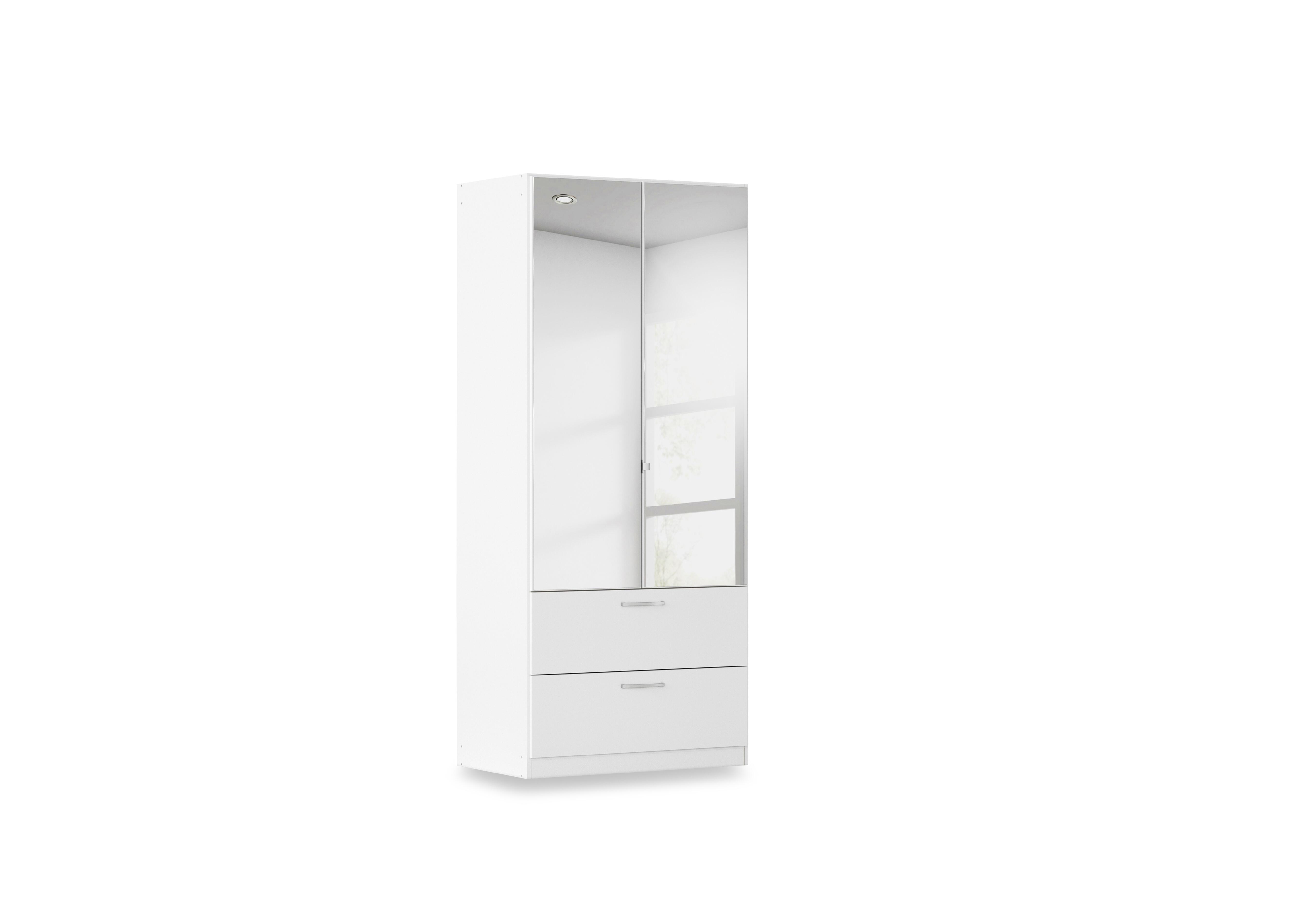 Impulse 91cm 2 Door Combi Wardrobe with 2 Mirror Doors in A750b Alpine White on Furniture Village
