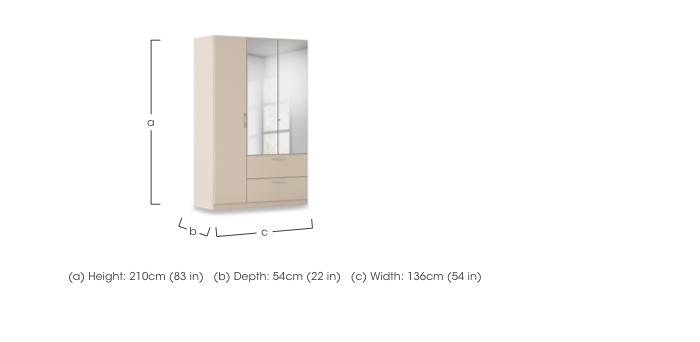 Impulse 136cm 3 Door Combi Wardrobe with 2 Mirror Doors in  on Furniture Village