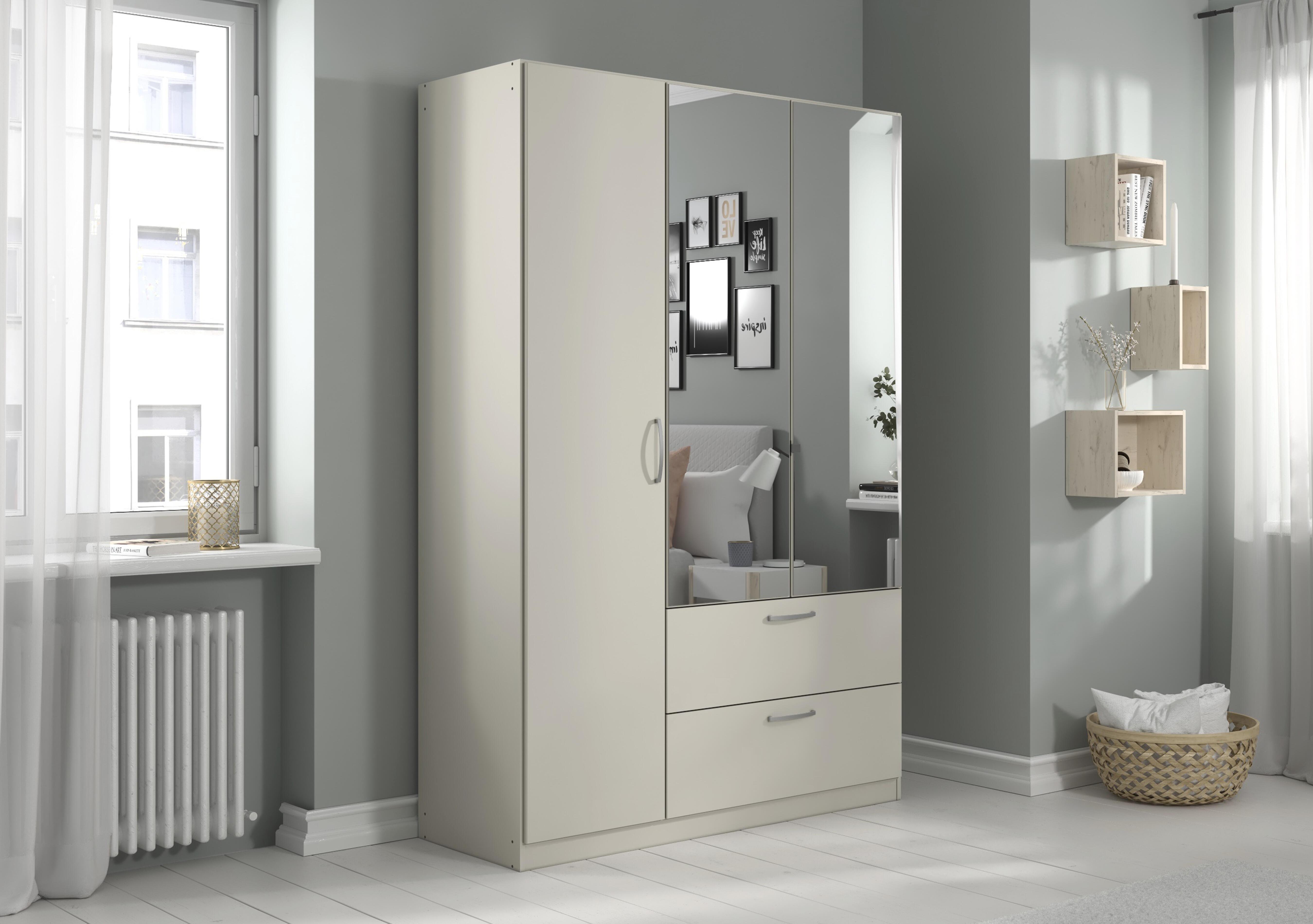 Impulse 136cm 3 Door Combi Wardrobe with 2 Mirror Doors in  on Furniture Village