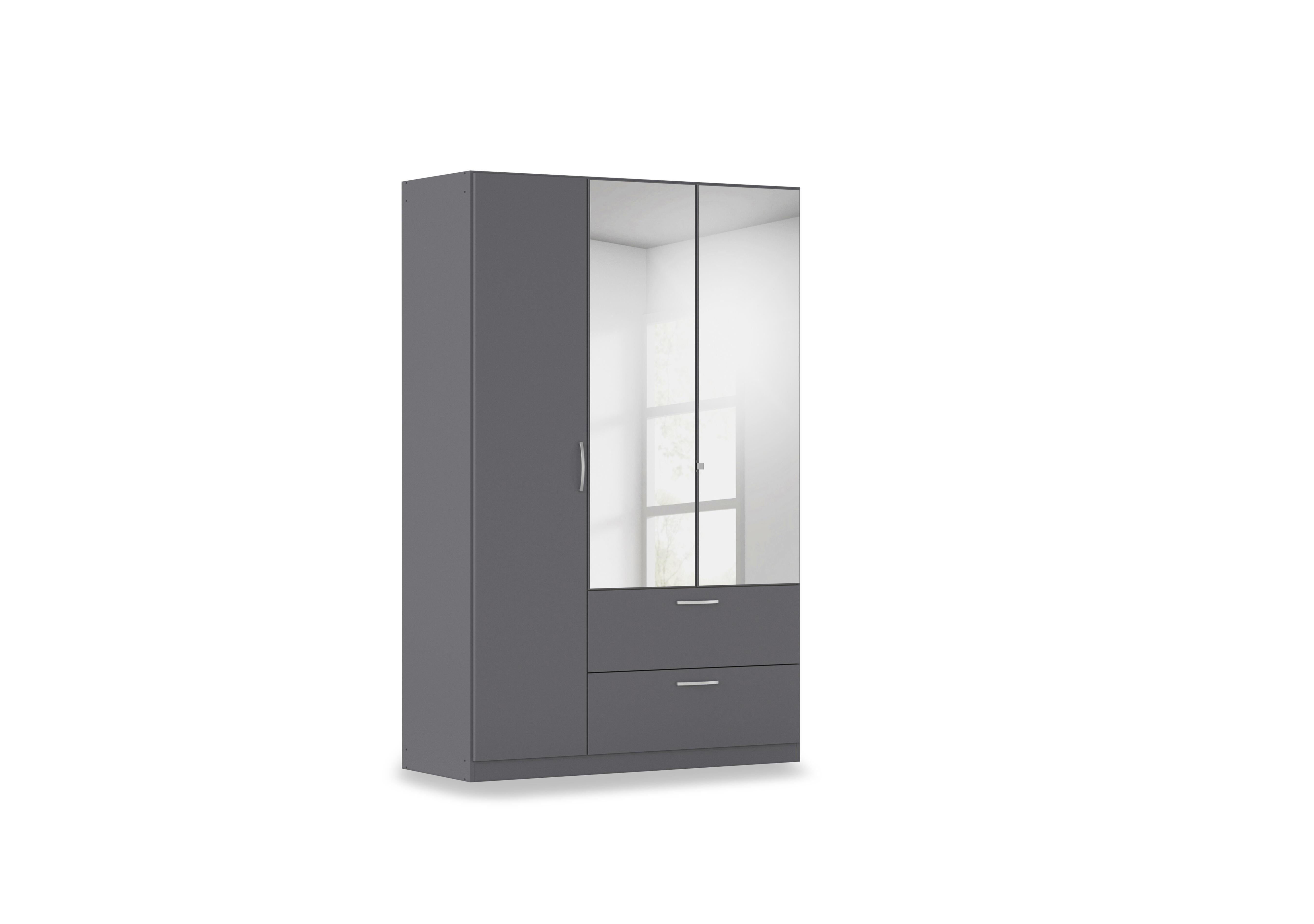 Impulse 136cm 3 Door Combi Wardrobe with 2 Mirror Doors in Aw93b Metallic Grey on Furniture Village