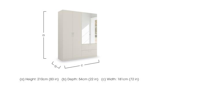 Impulse 181cm 4 Door Combi Wardrobe with 2 Mirror Doors in  on Furniture Village
