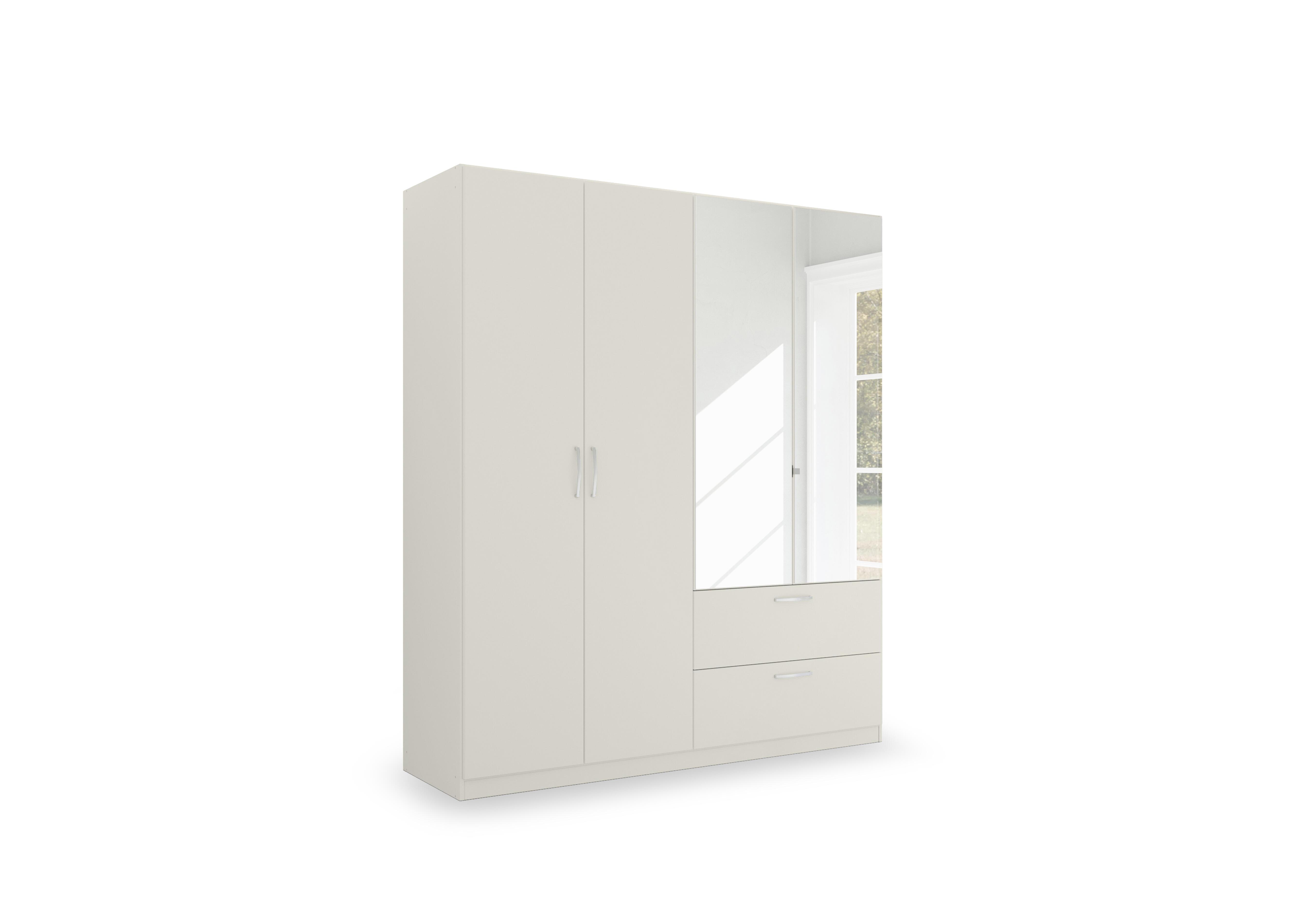 Impulse 181cm 4 Door Combi Wardrobe with 2 Mirror Doors in Aw92b Champagne on Furniture Village