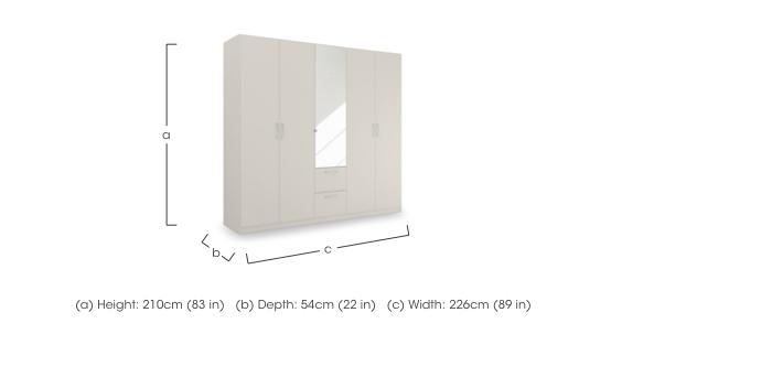 Impulse 226cm 5 Door Combi Wardrobe with Mirror Door in  on Furniture Village
