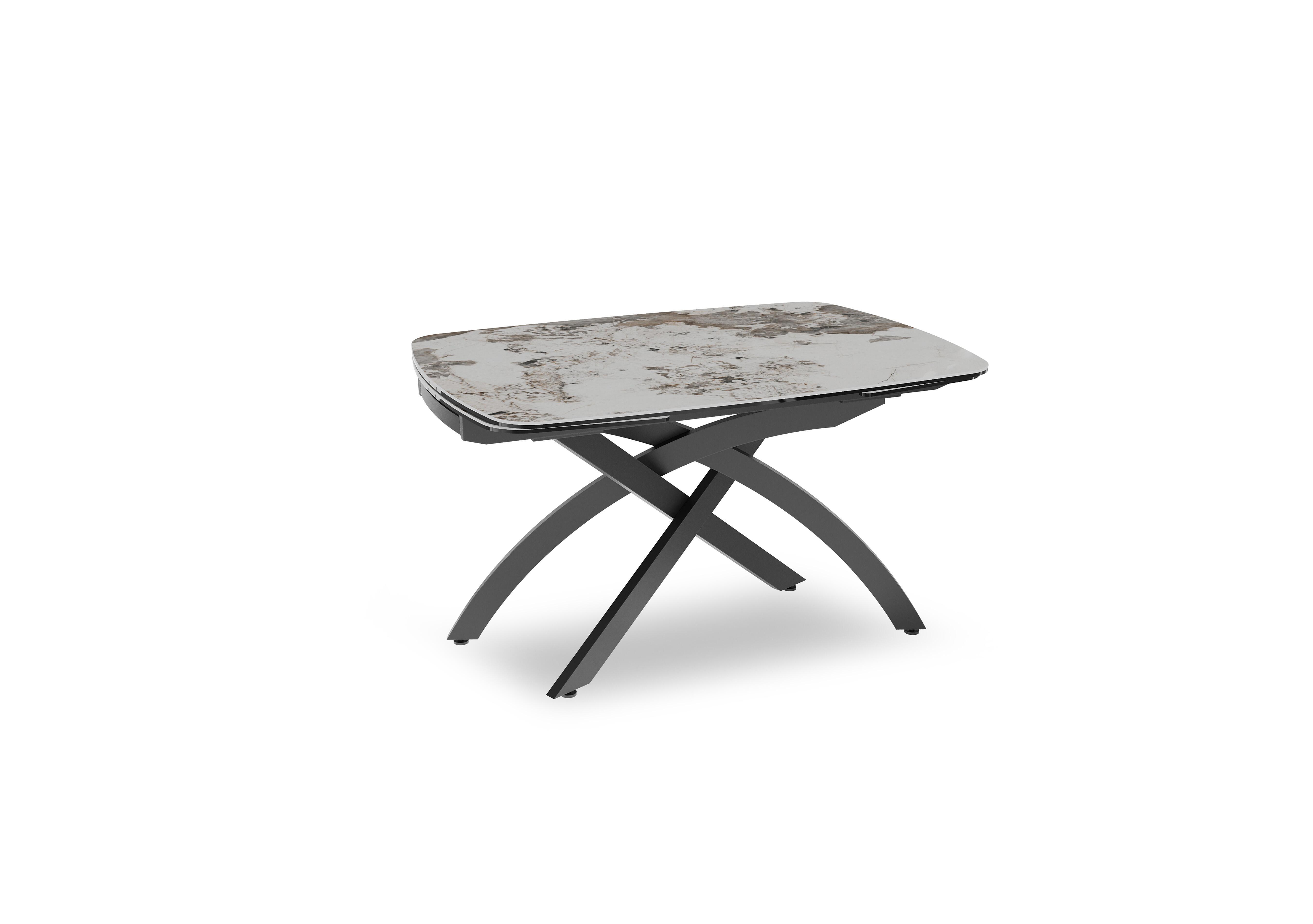 Rafa Draw Leaf Extending Dining Table in Calcatta Marble on Furniture Village