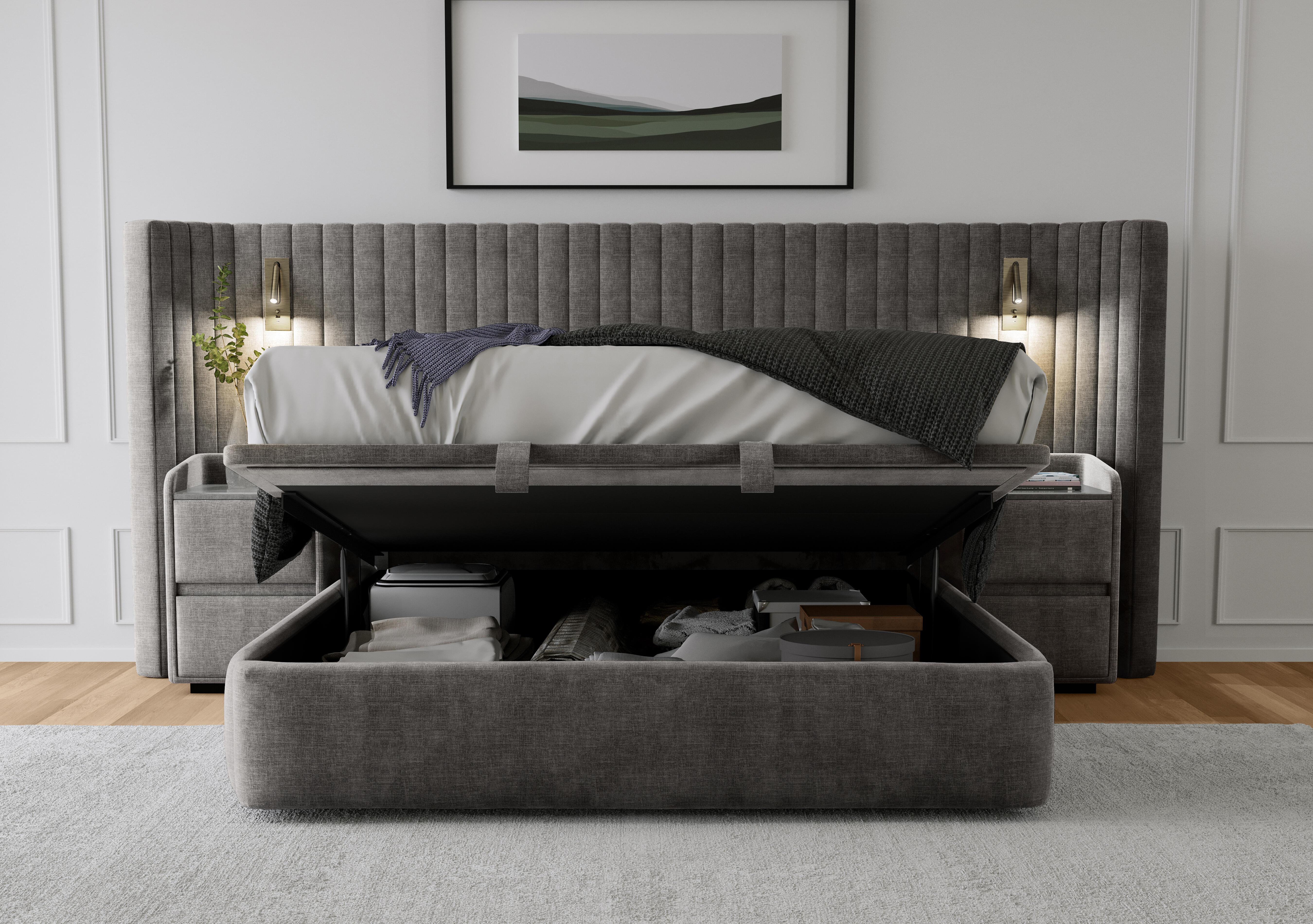 Hyatt End Lift Ottoman Bed Frame with Two 2 Drawer Bedside Cabinets in  on Furniture Village