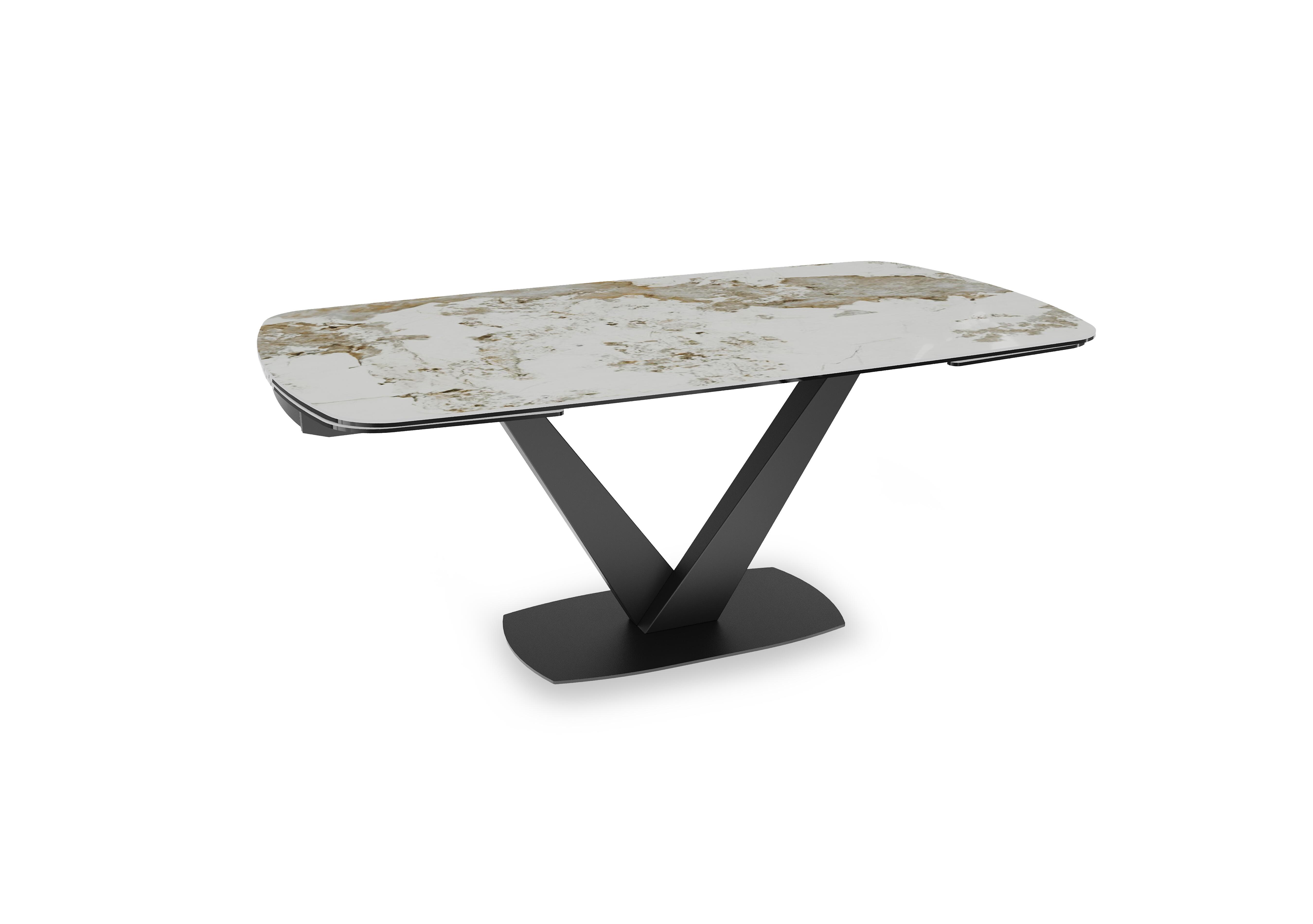 Julio Draw Leaf Extending Table in Calcatta Marble on Furniture Village