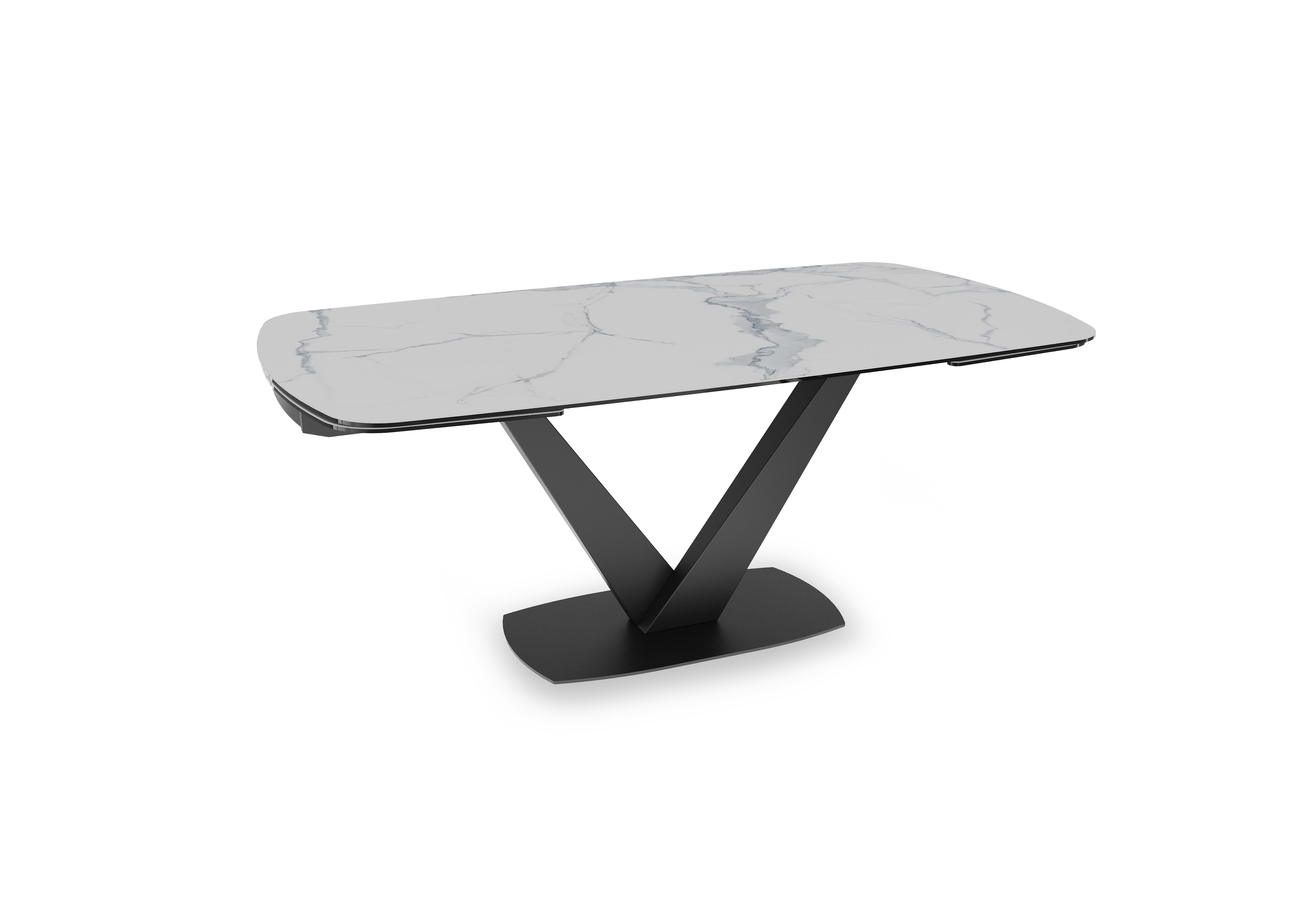 Julio Draw Leaf Extending Table in Matt Marble on Furniture Village