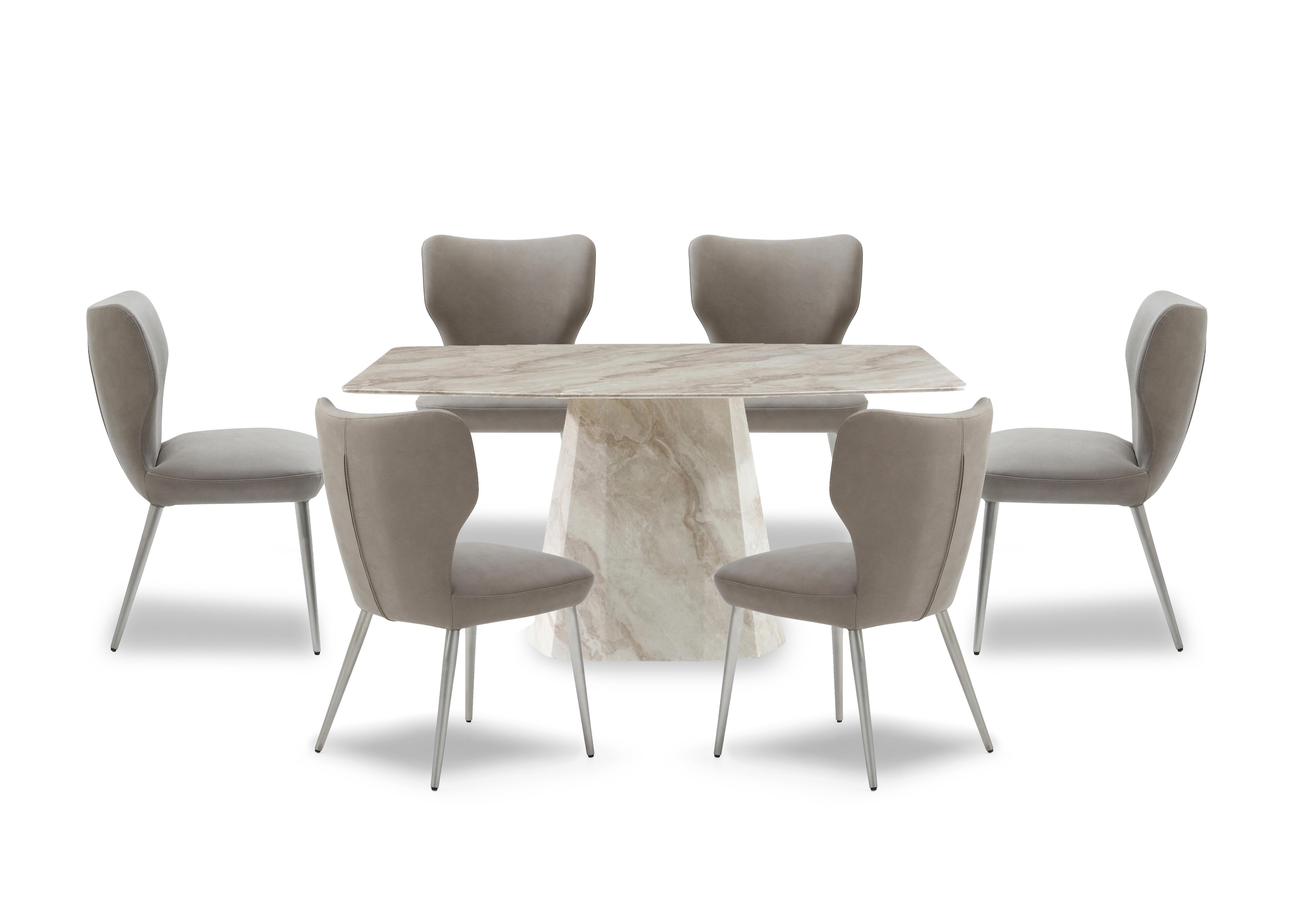 Elegante Dining Table and 6 Dining Chairs in Taupe on Furniture Village