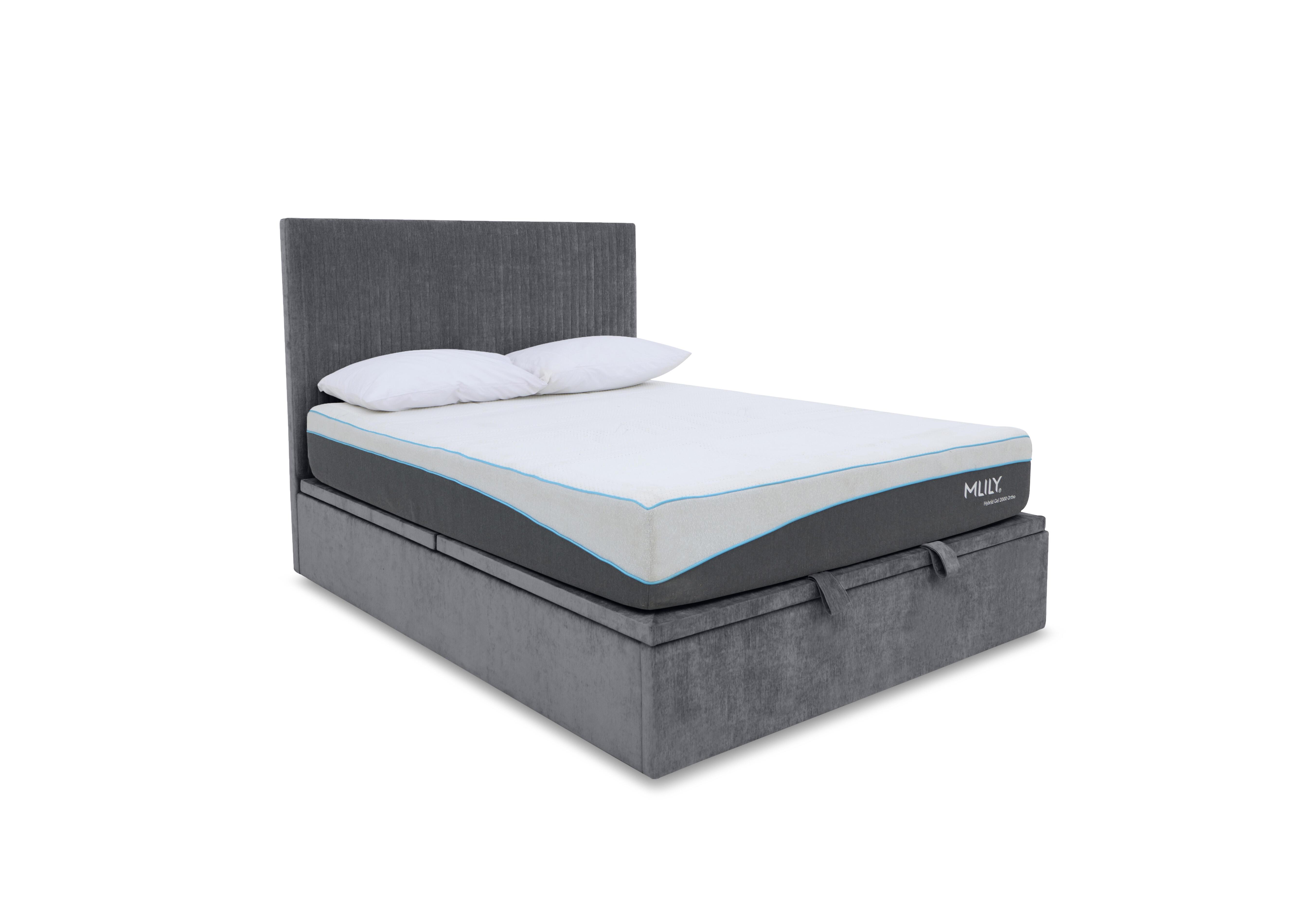 Veron End Lift Ottoman Bed Frame in Grey on Furniture Village