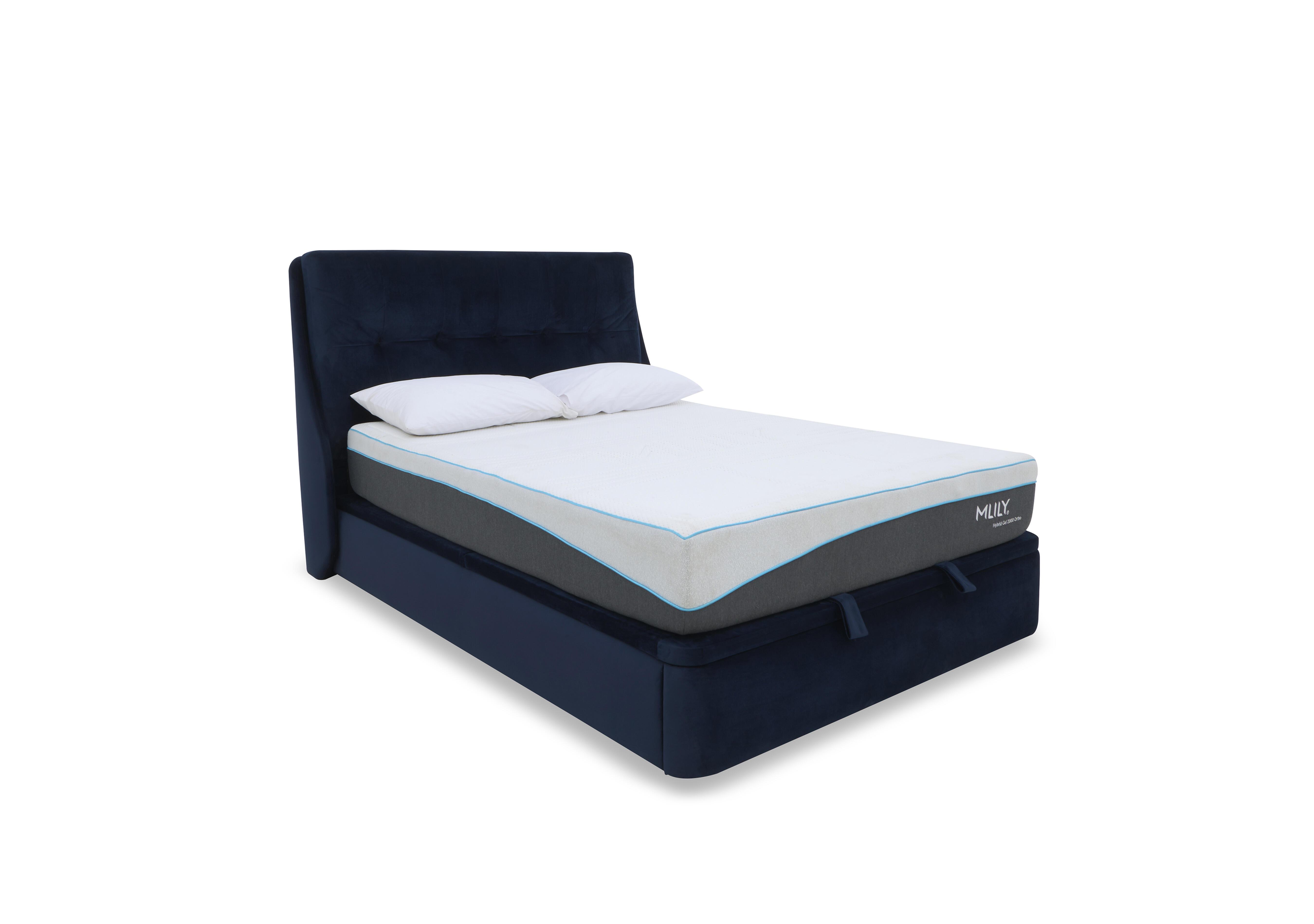 Zanetti End Lift Ottoman Bed Frame in Tiffany Deep Blue on Furniture Village