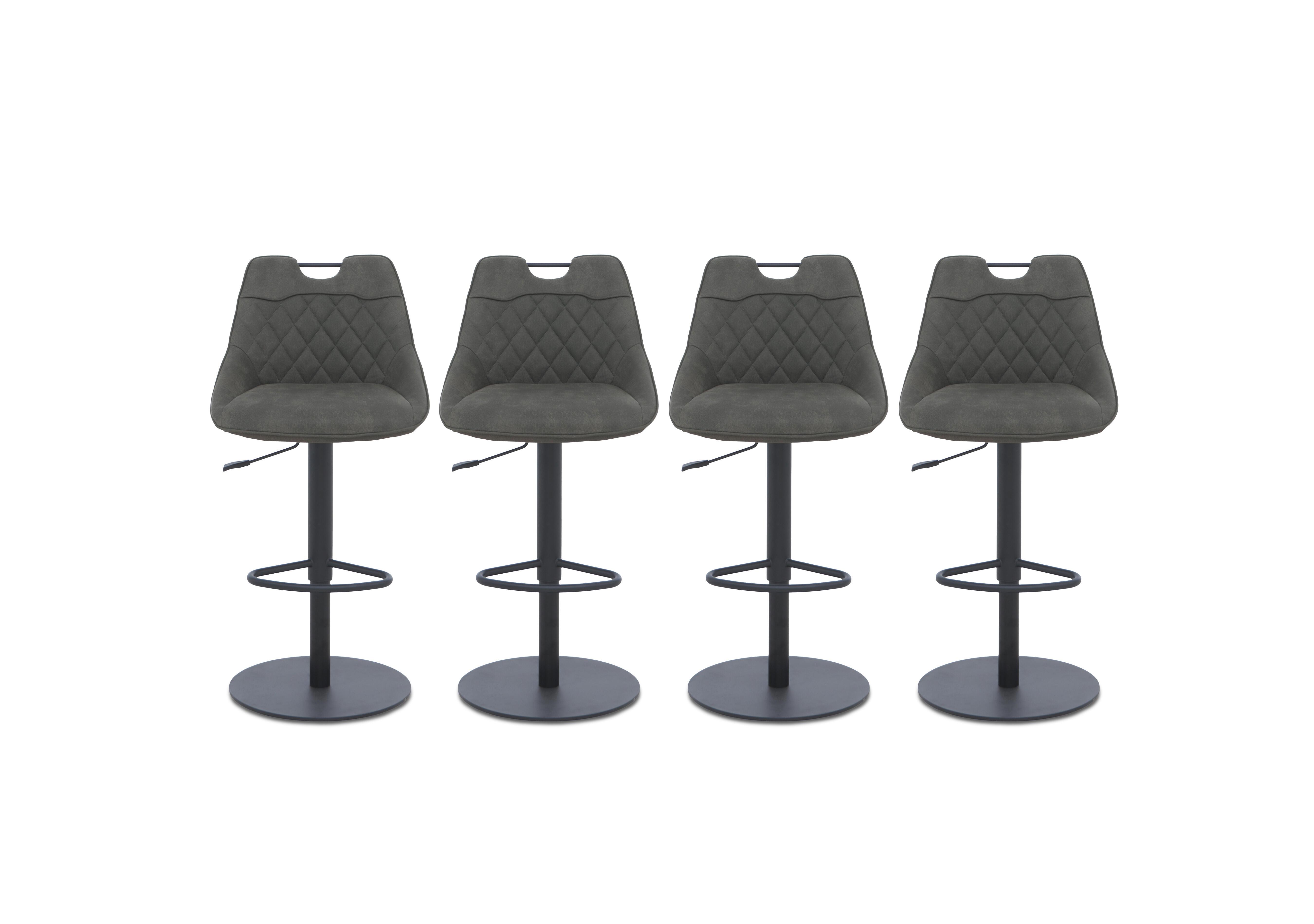 Warrior Set of 4 Swivel Bar Stools in Grey on Furniture Village