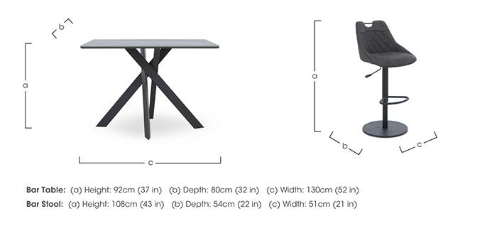 Warrior Grey Bar Table and 4 Swivel Bar Stools in  on Furniture Village