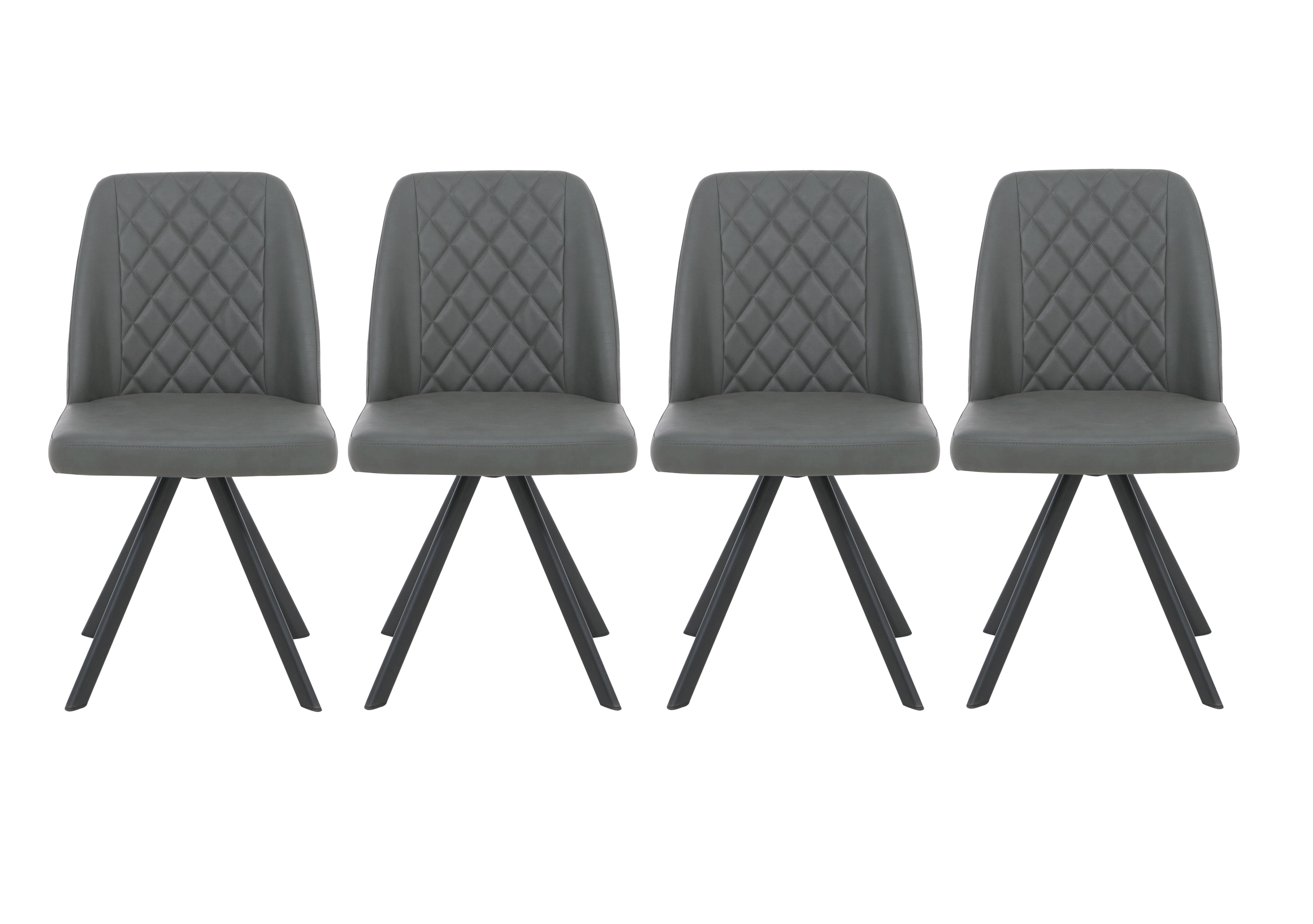 Jupiter Set of 4 Swivel Dining Chairs in Grey on Furniture Village