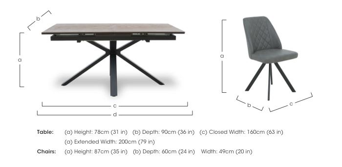 Jupiter Pop Up Extending Dining Table and 4 Swivel Dining Chairs in  on Furniture Village