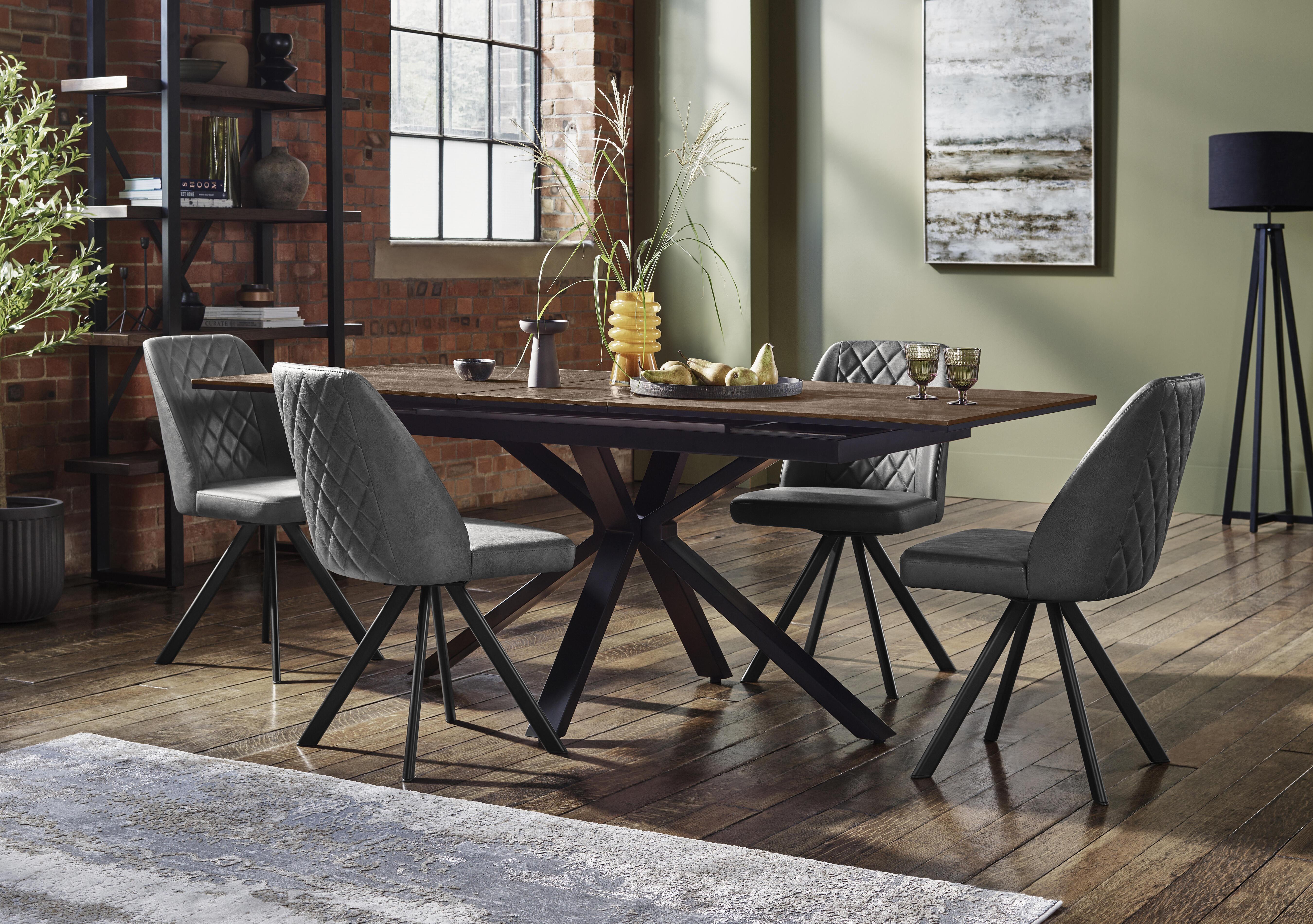 Jupiter Pop Up Extending Dining Table and 4 Swivel Dining Chairs in  on Furniture Village