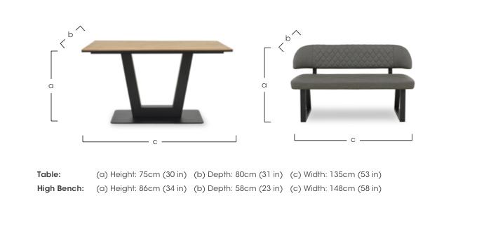 Venus Dining Table and 2 High Back Dining Benches in  on Furniture Village