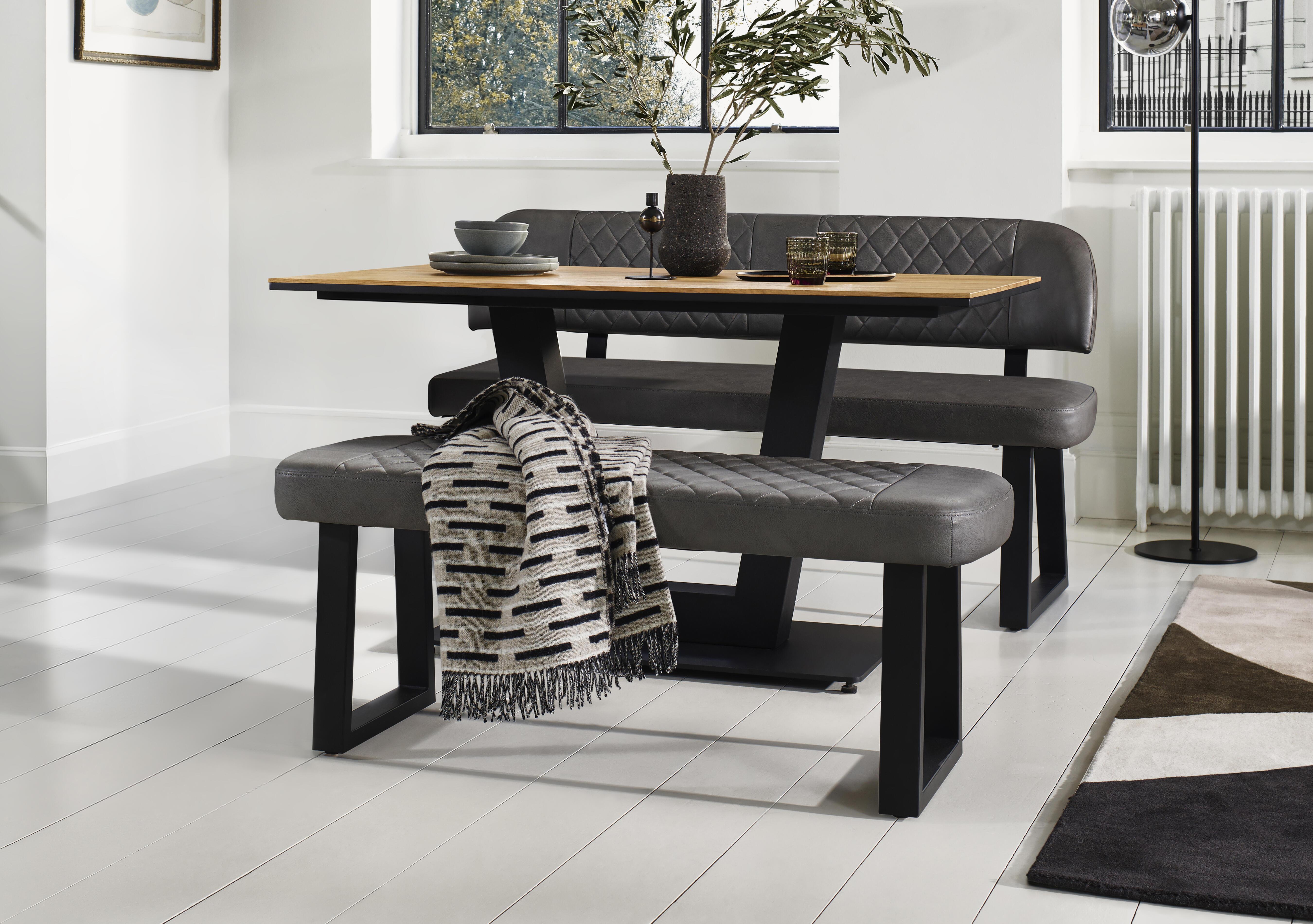 Venus Dining Table, High Back Dining Bench and Low Dining Bench in  on Furniture Village