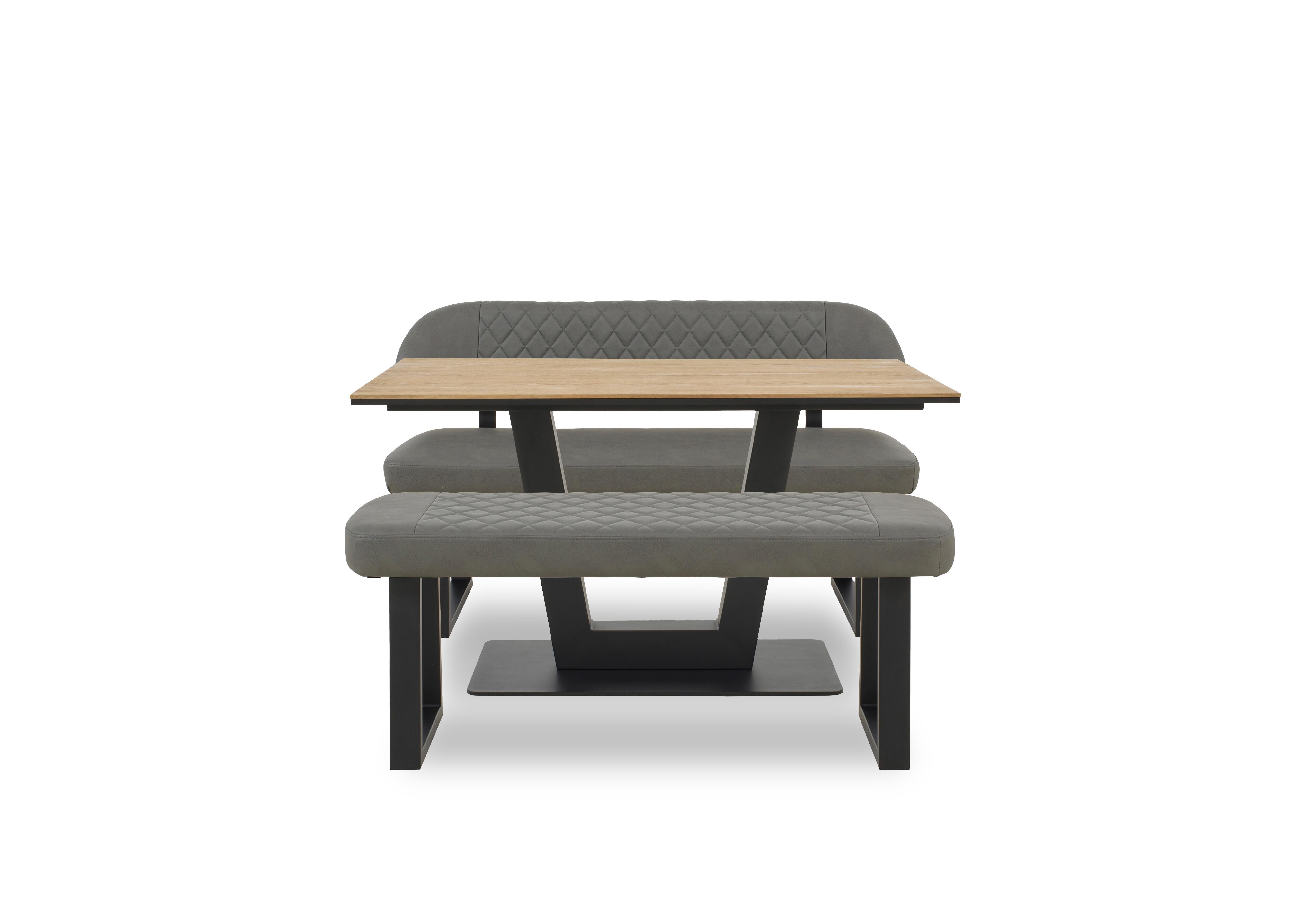 Venus Dining Table, High Back Dining Bench and Low Dining Bench in Grey - Earth on Furniture Village