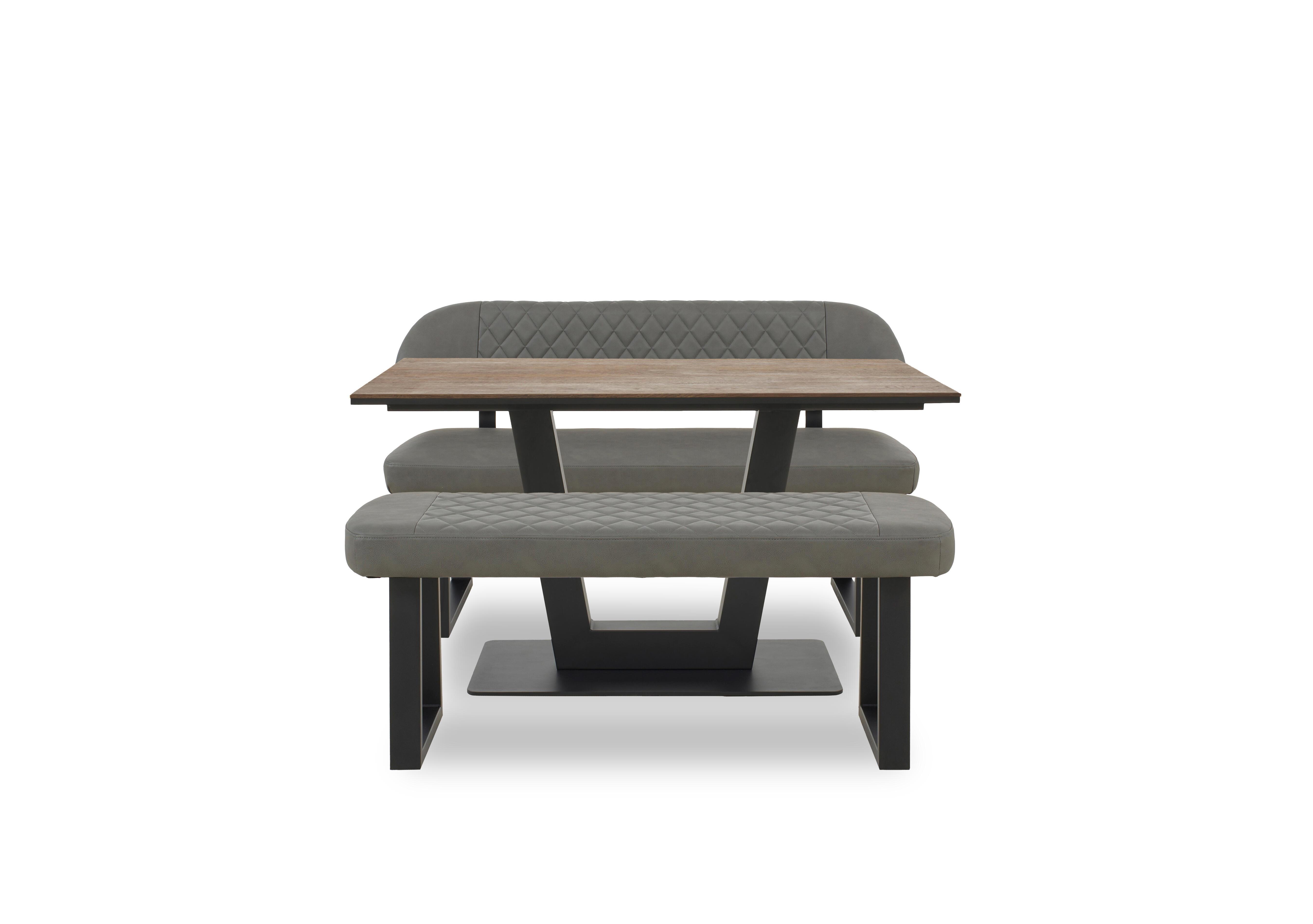Venus Dining Table, High Back Dining Bench and Low Dining Bench in Grey - Jupiter on Furniture Village