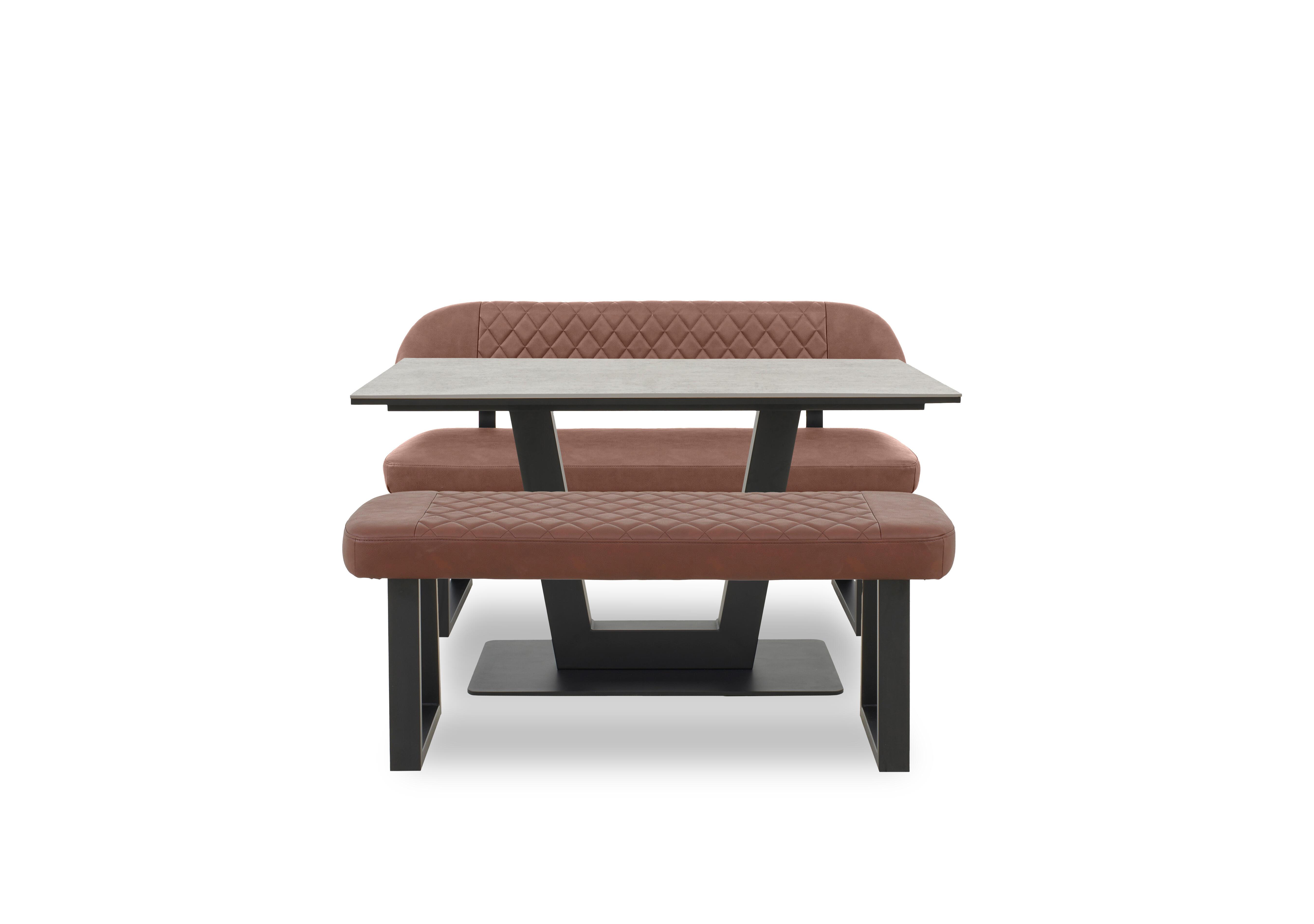 Venus Dining Table, High Back Dining Bench and Low Dining Bench in Tan - Moon on Furniture Village