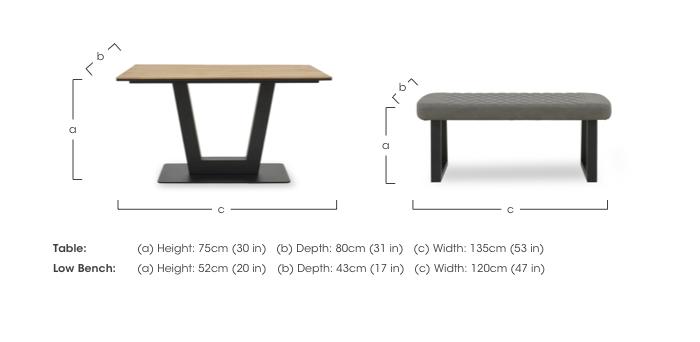 Venus Dining Table and 2 Low Dining Benches in  on Furniture Village