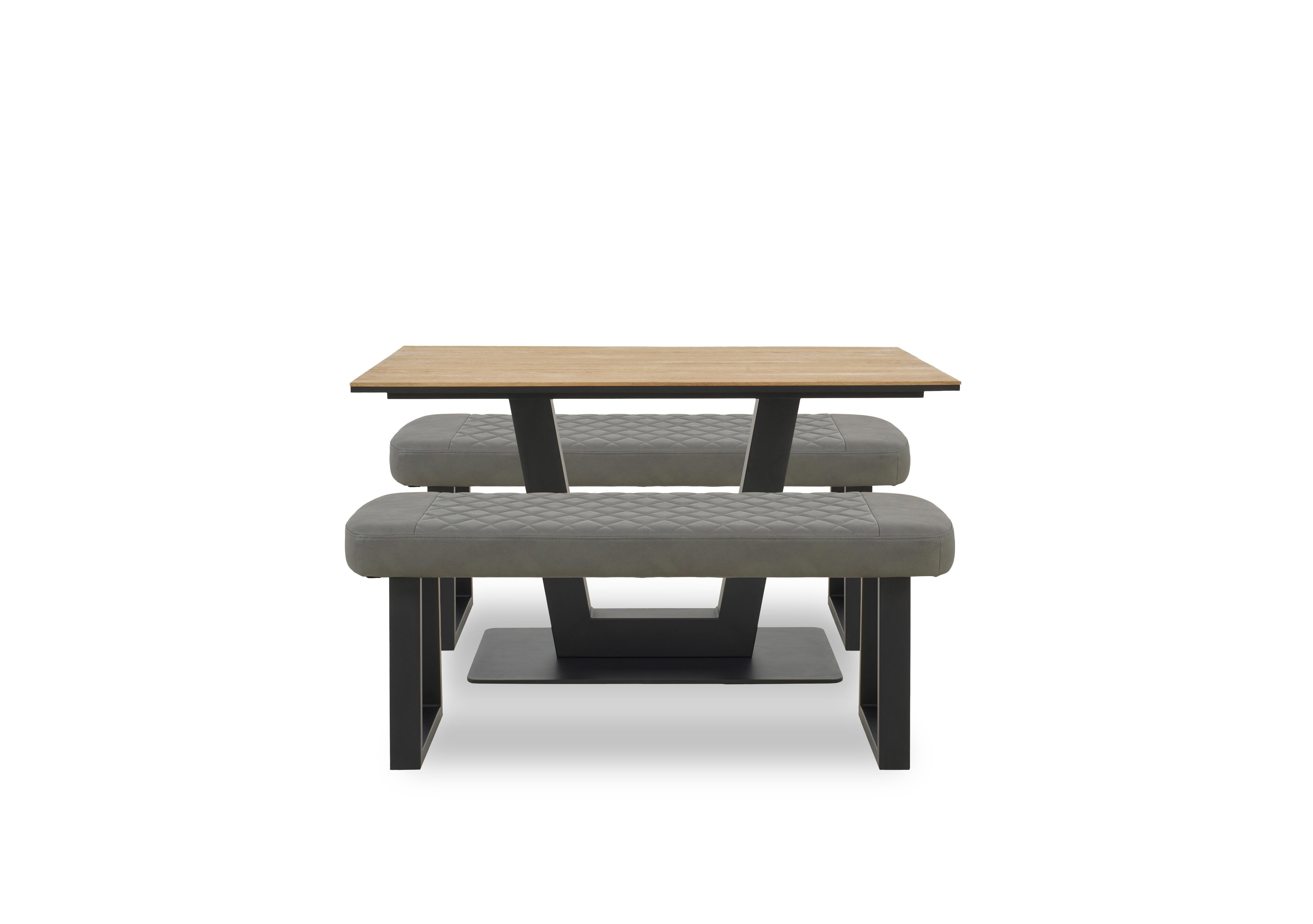 Venus Dining Table and 2 Low Dining Benches in Grey - Earth on Furniture Village