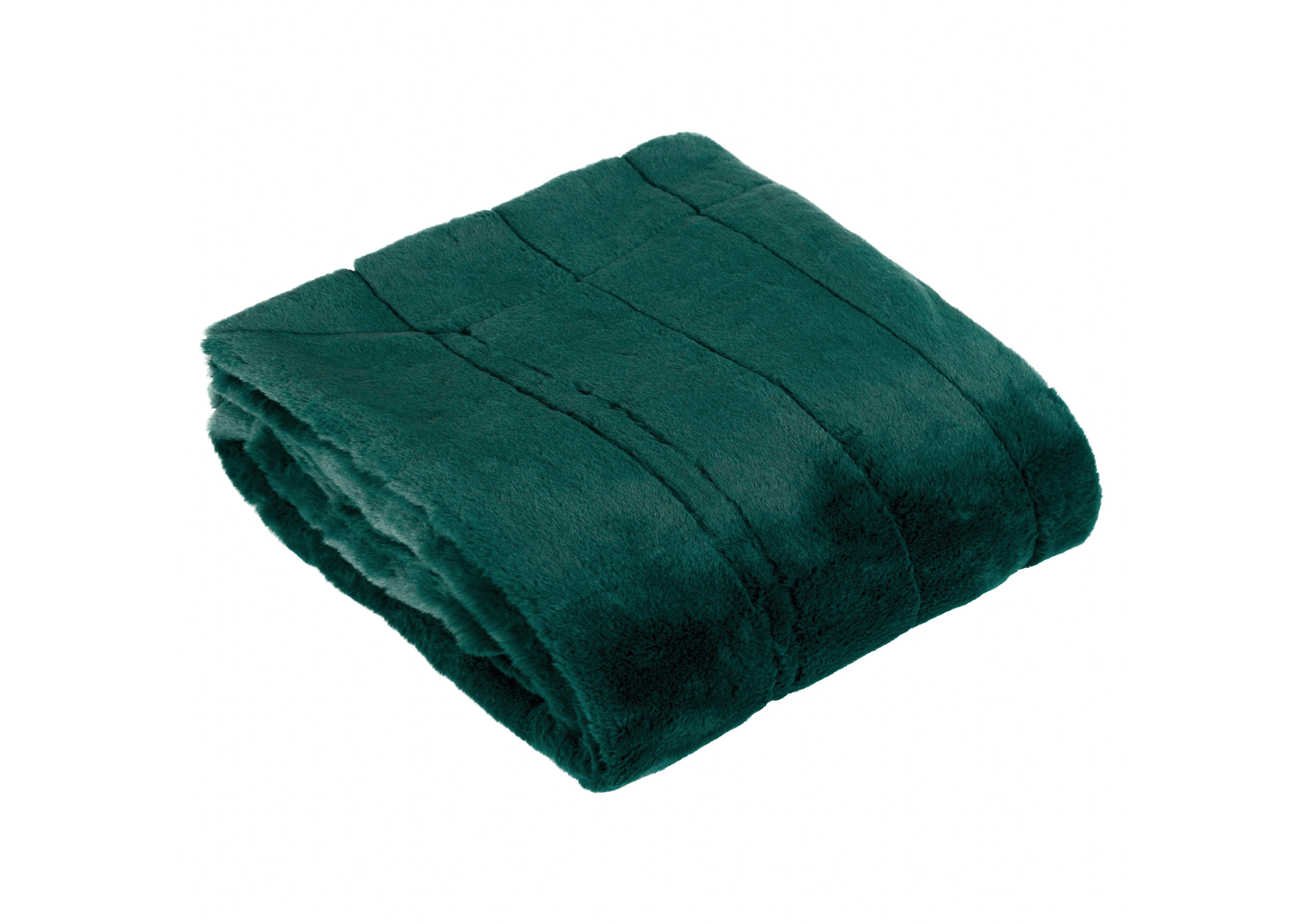Furrow Large Throw in Emerald on Furniture Village