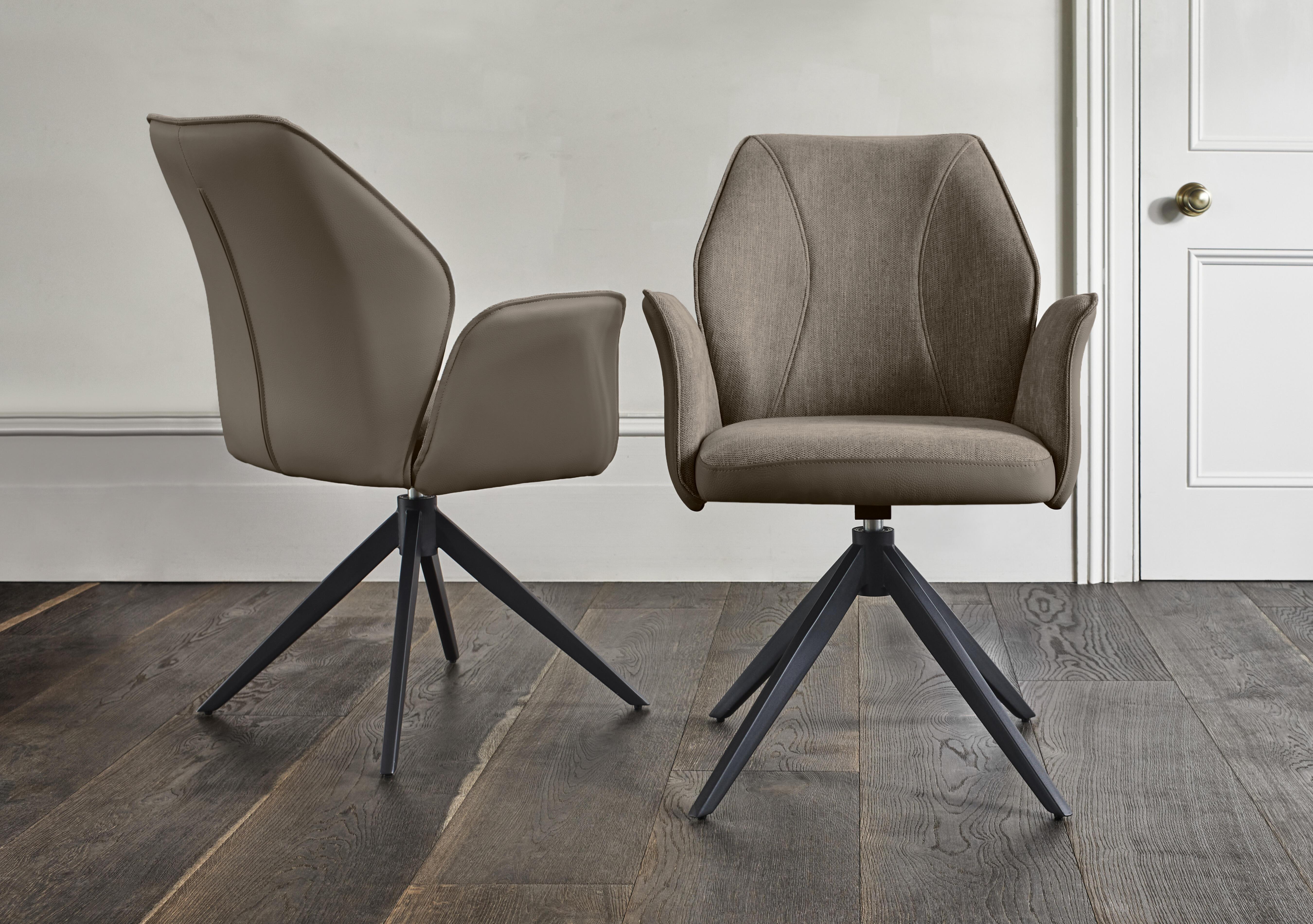 Julio Set of 4 Swivel Dining Arm Chairs in  on Furniture Village