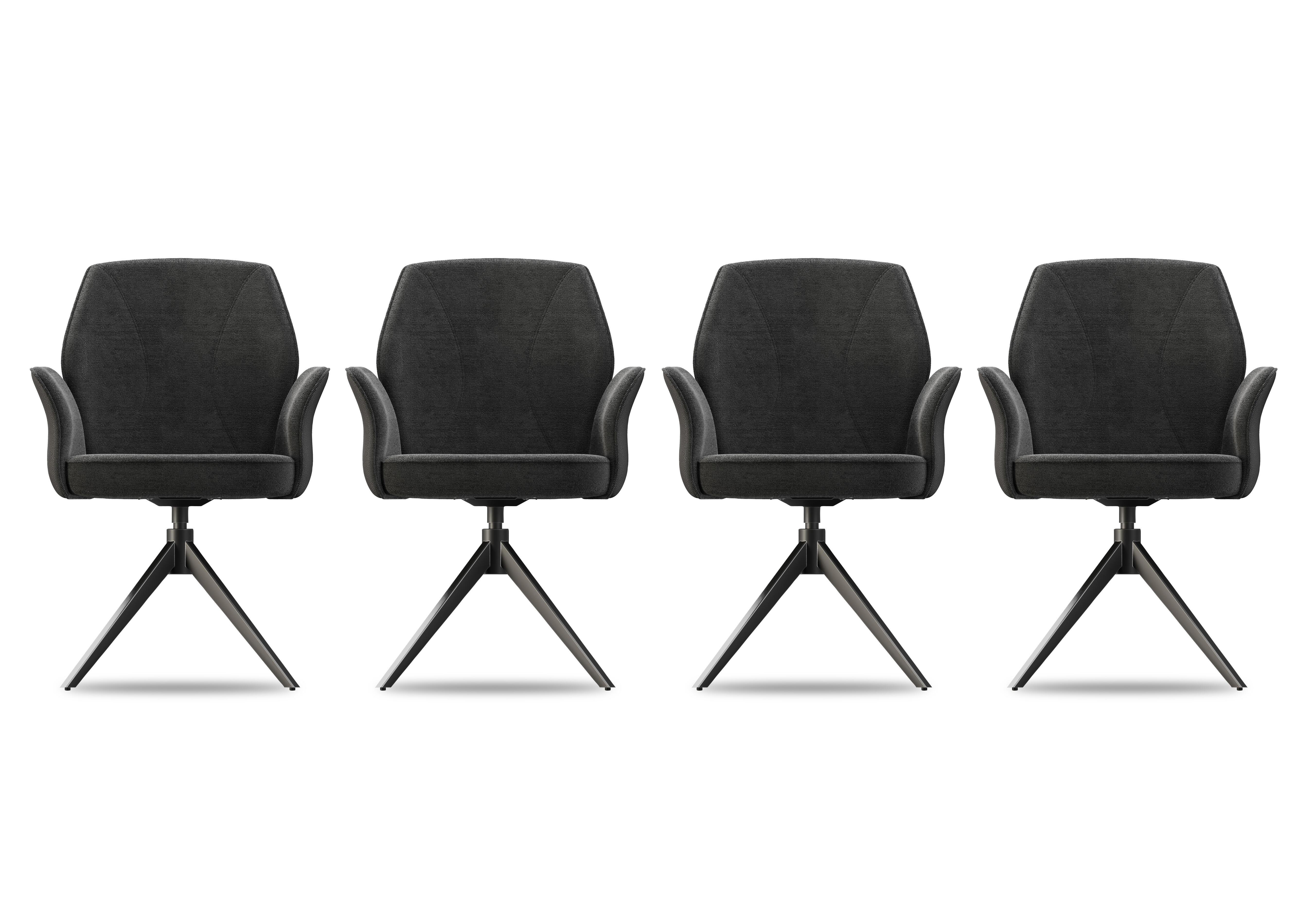 Julio Set of 4 Swivel Dining Arm Chairs in Anthracite on Furniture Village