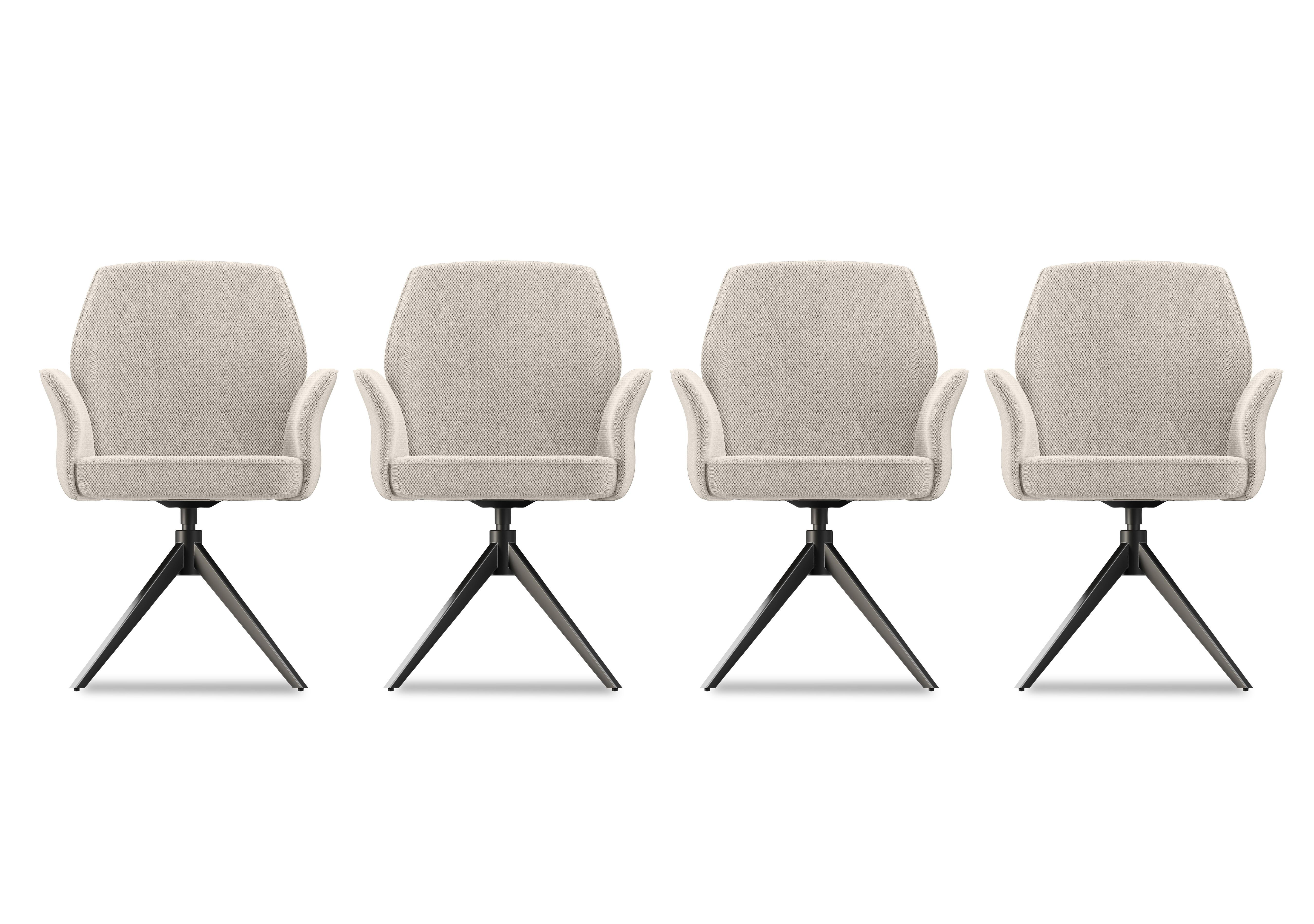 Julio Set of 4 Swivel Dining Arm Chairs in Bc2 Cream on Furniture Village