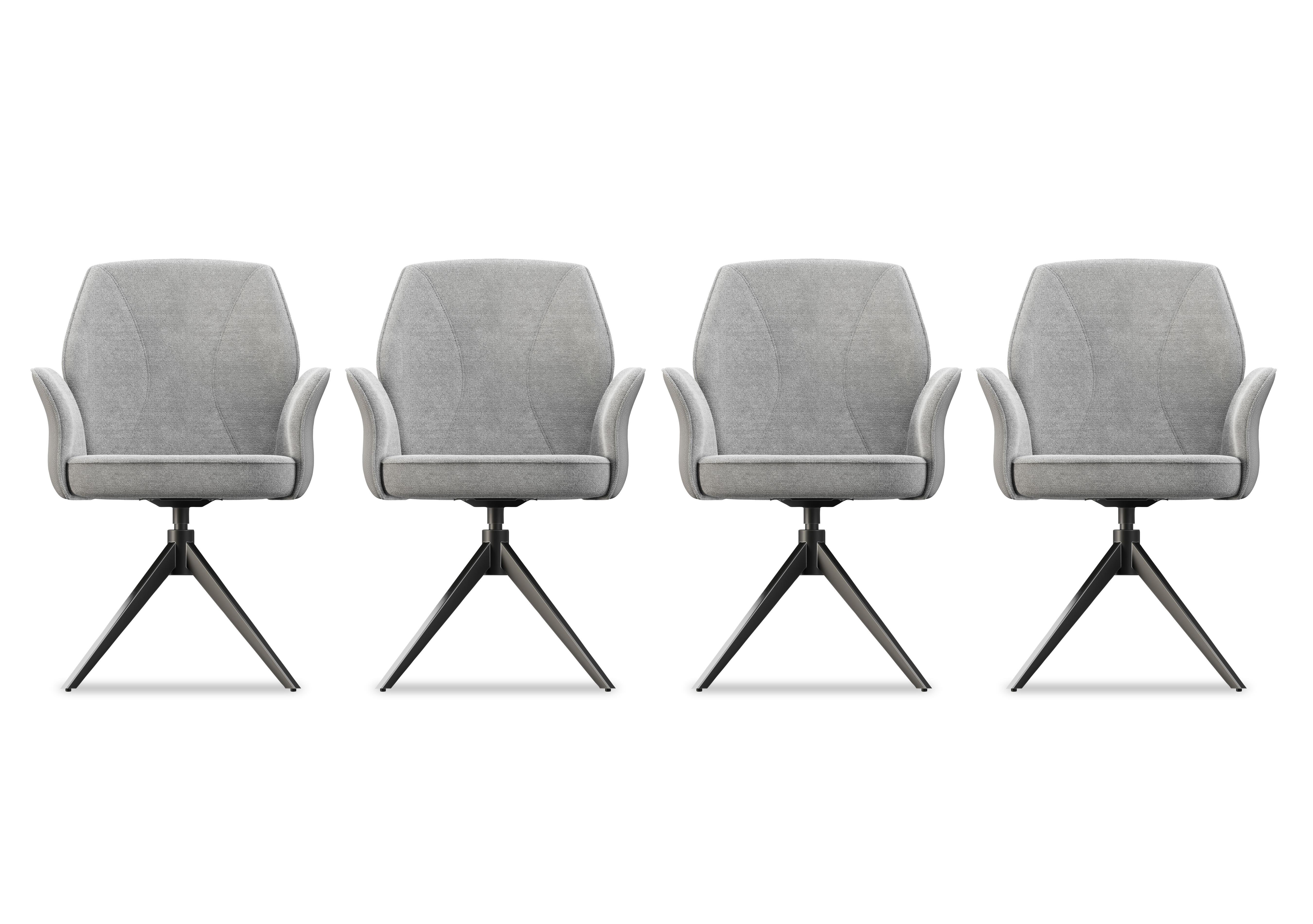 Julio Set of 4 Swivel Dining Arm Chairs in Stone on Furniture Village
