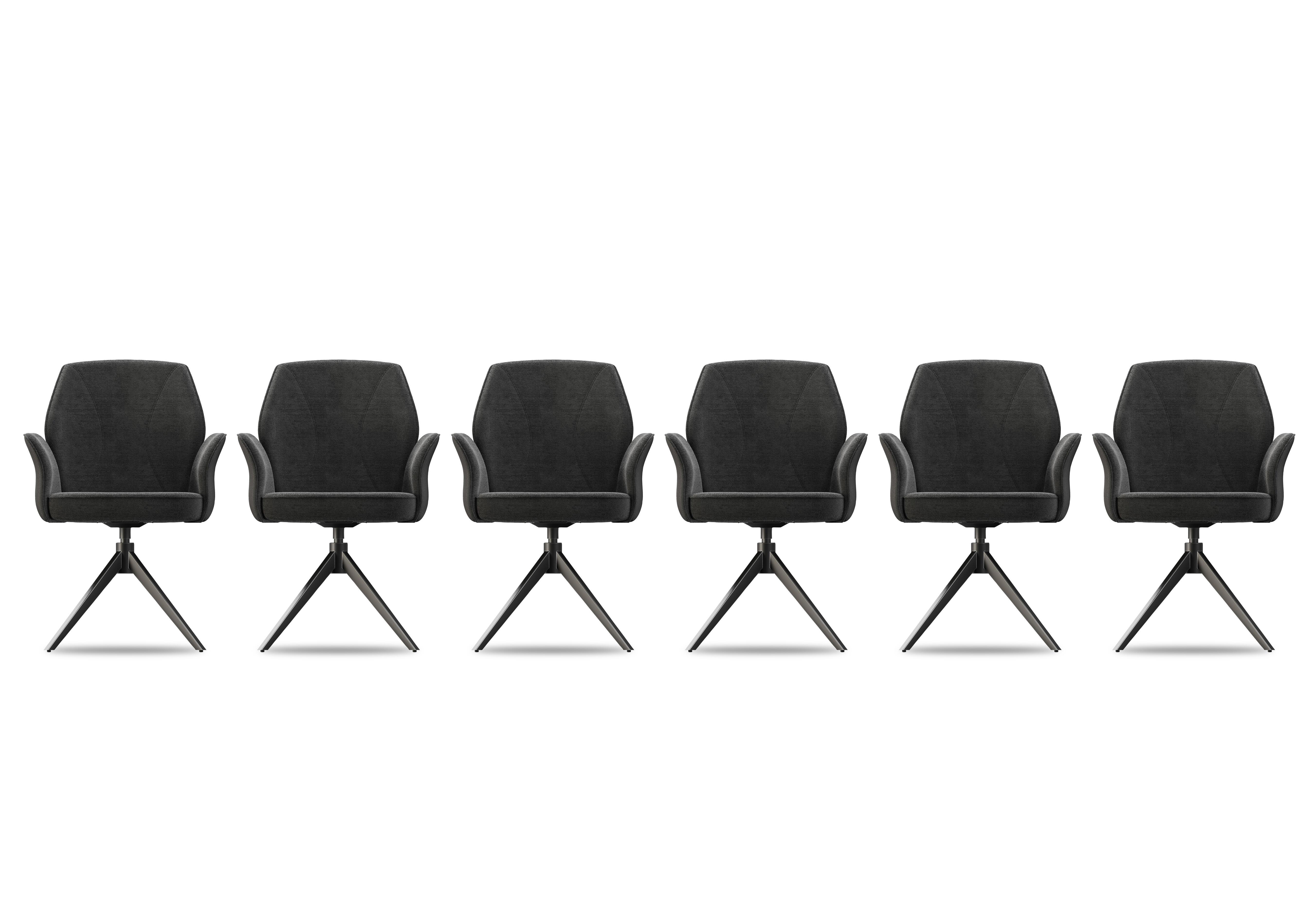 Julio Set of 6 Dining Arm Chairs in Anthracite on Furniture Village