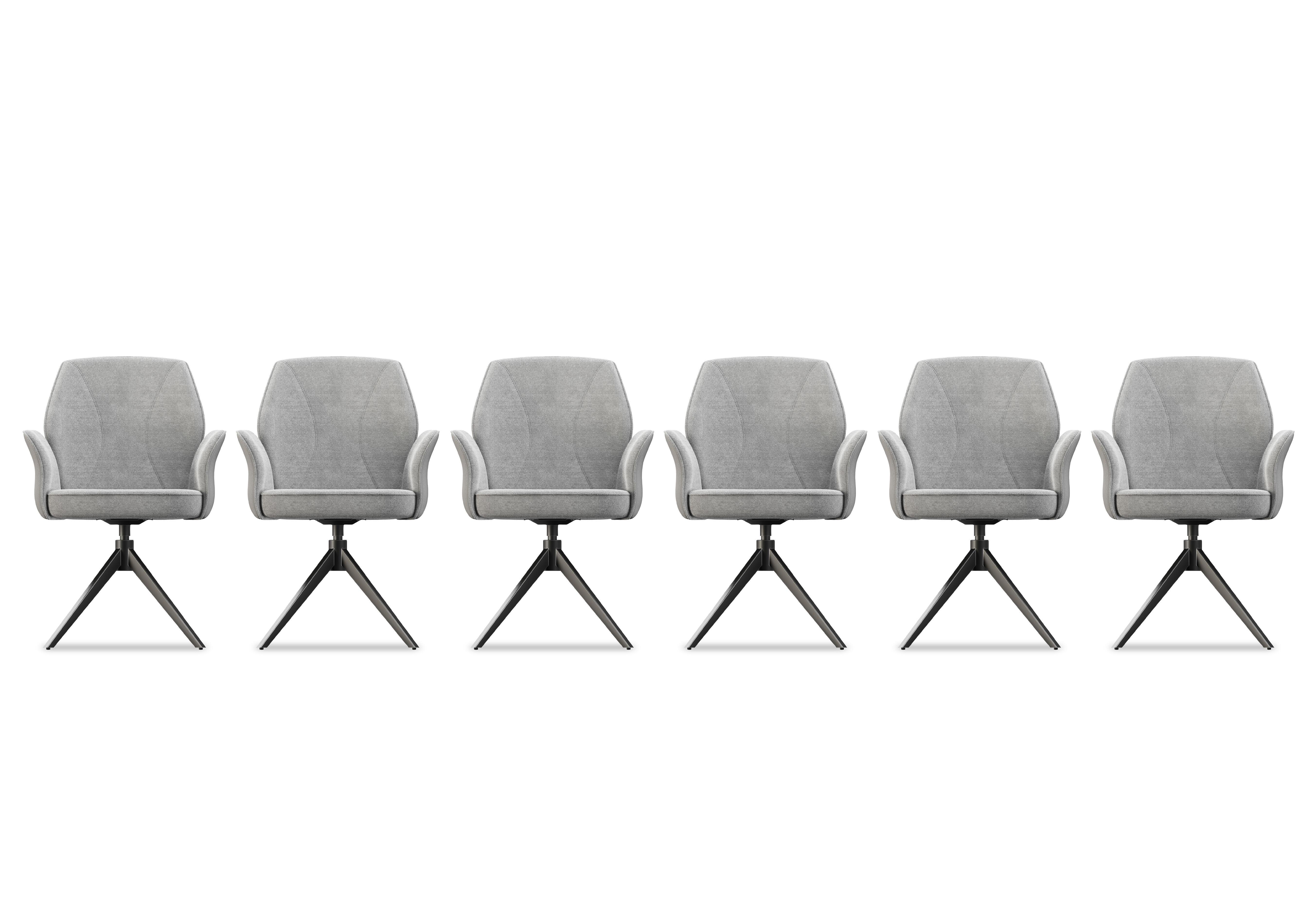 Julio Set of 6 Dining Arm Chairs in Stone on Furniture Village