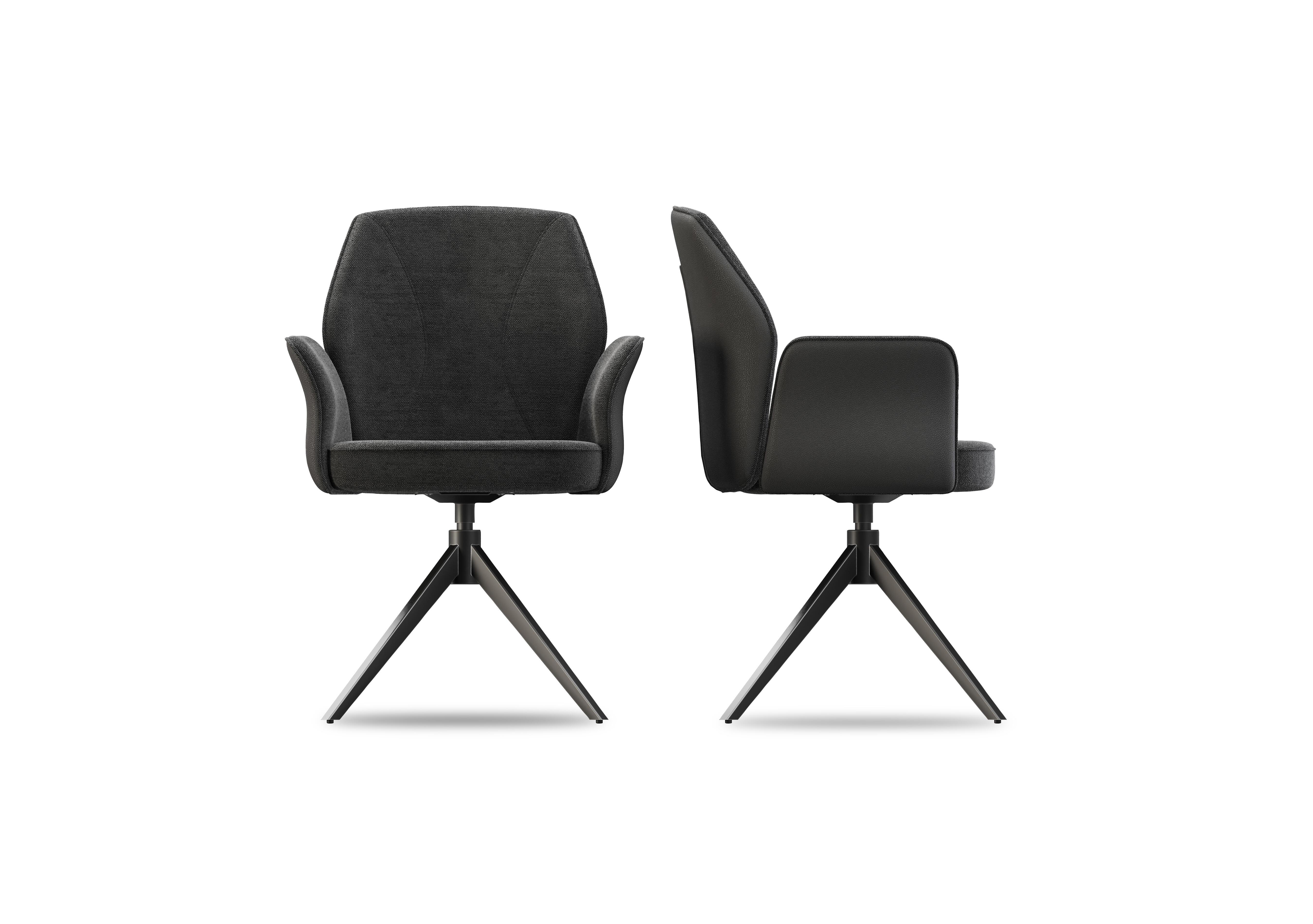 Julio Pair of Swivel Dining Arm Chairs in Anthracite on Furniture Village