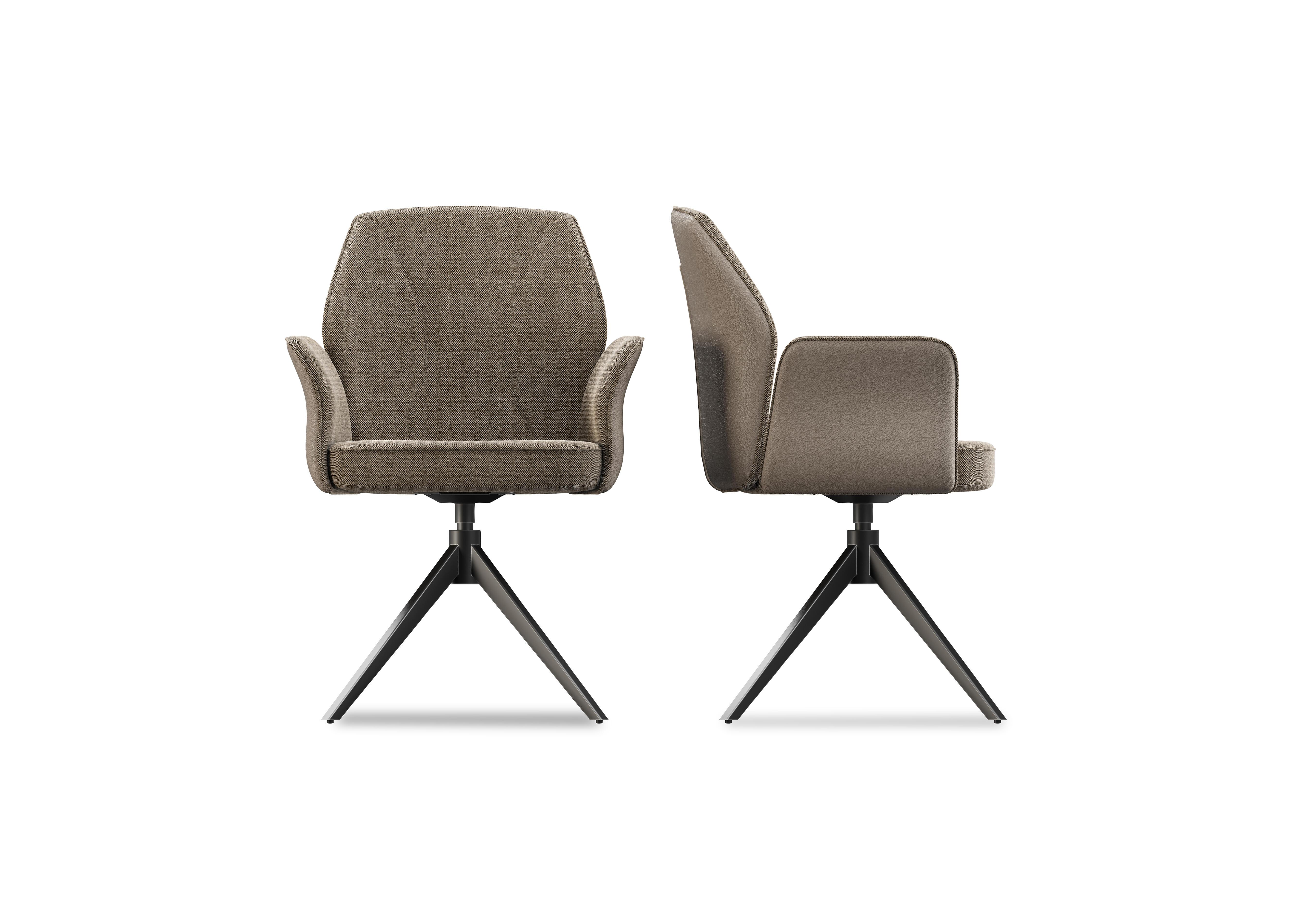 Julio Pair of Swivel Dining Arm Chairs in Pebble on Furniture Village