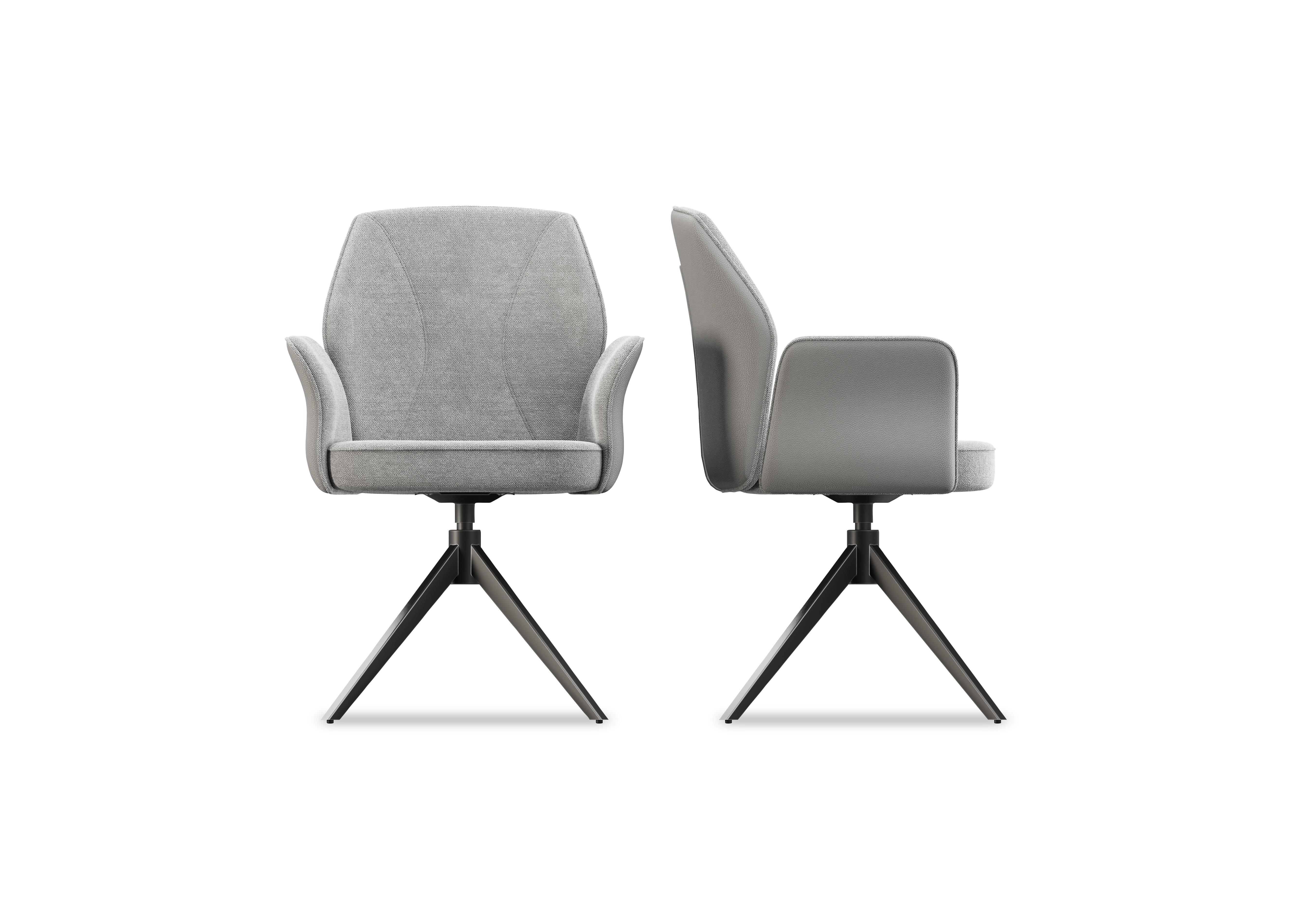 Julio Pair of Swivel Dining Arm Chairs in Stone on Furniture Village