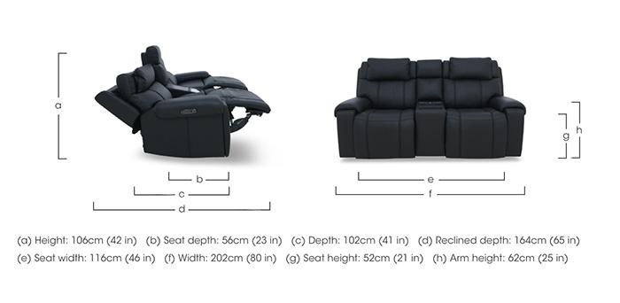 Hollywood Leather 2 Seater Power Recliner Media Sofa with Power Headrests and Storage Arms in  on Furniture Village