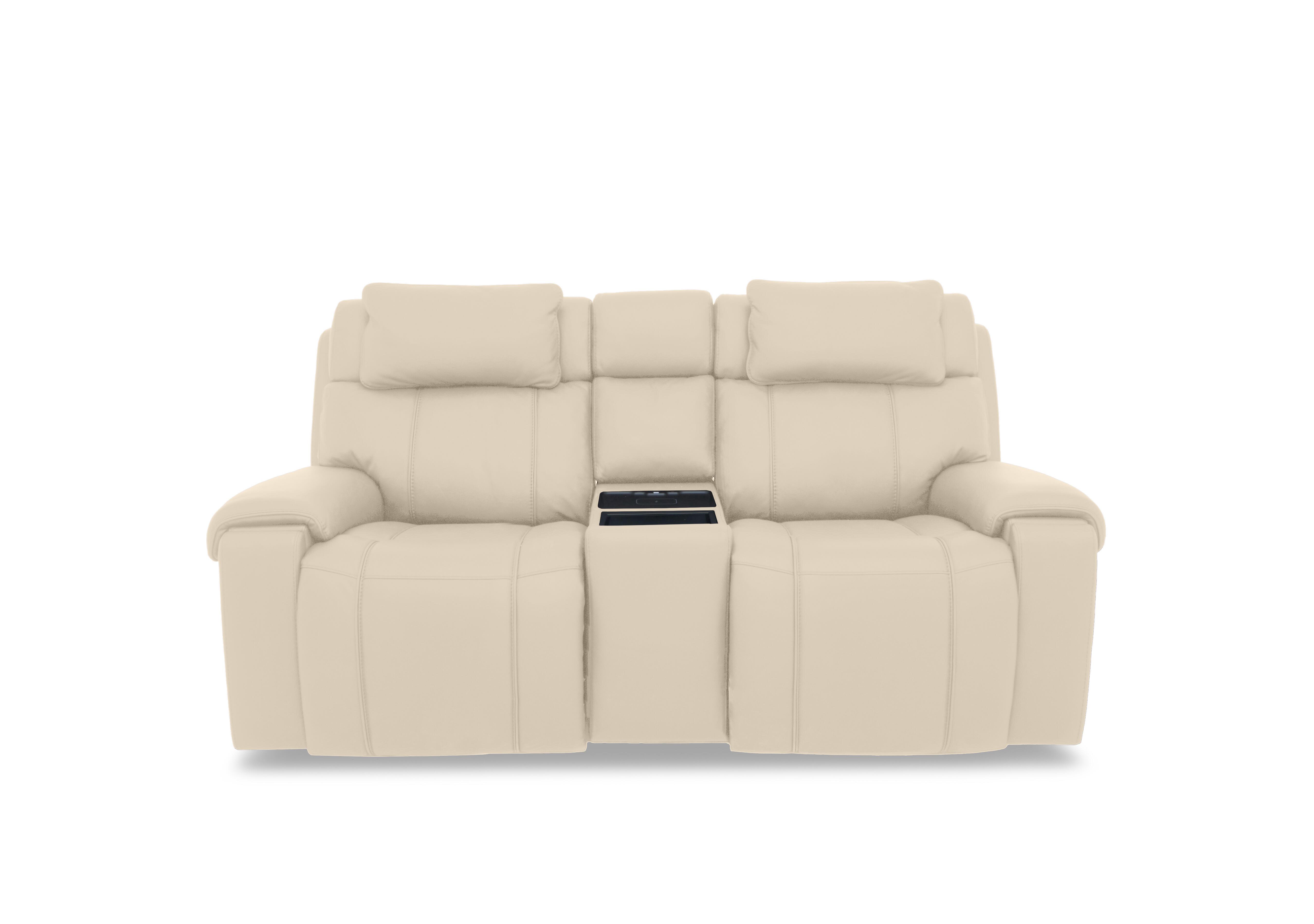 Hollywood Leather 2 Seater Power Recliner Media Sofa with Power Headrests and Storage Arms in Bv-862c Bisque on Furniture Village