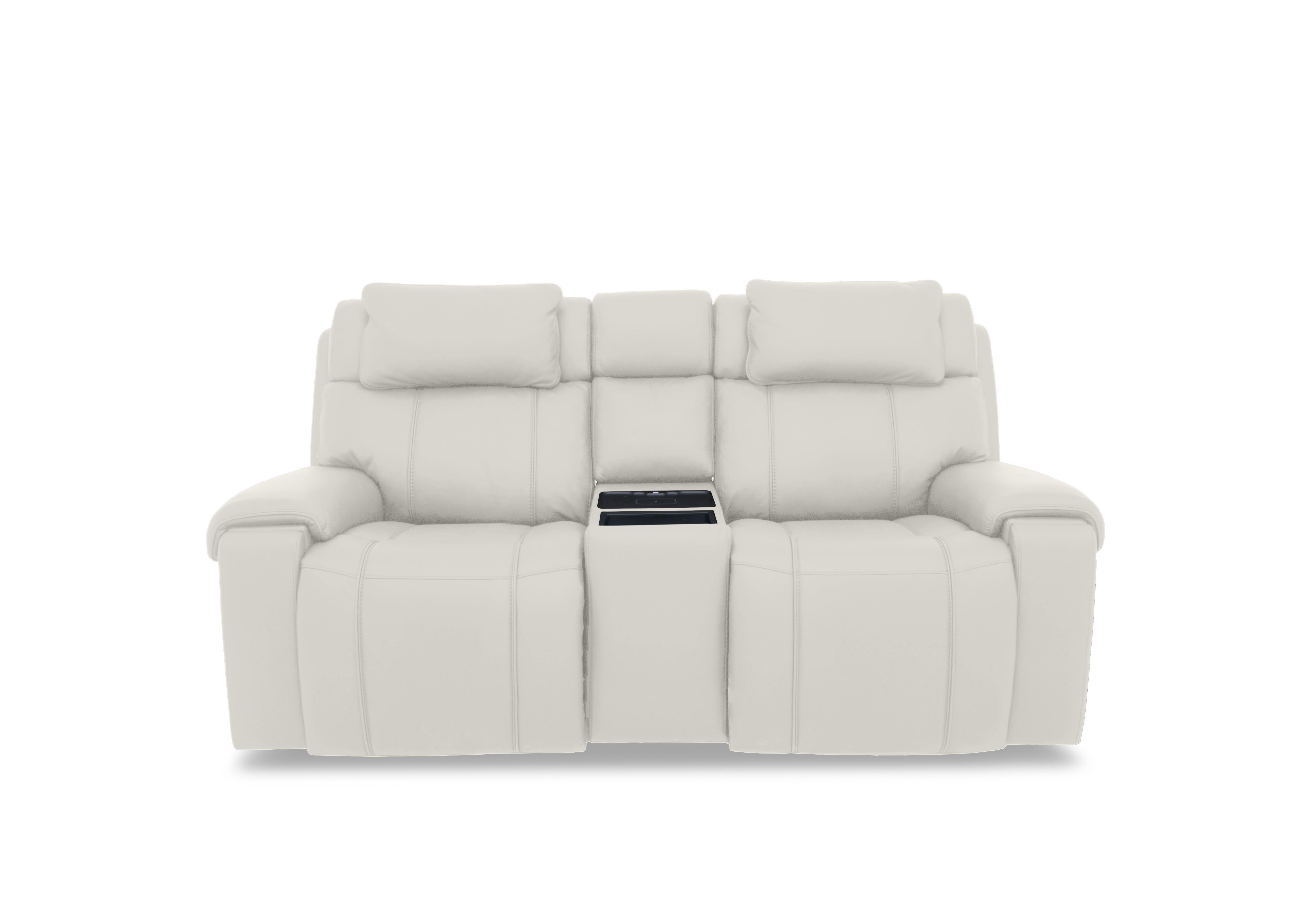 Hollywood Leather 2 Seater Power Recliner Media Sofa with Power Headrests and Storage Arms in Nc-156e Frost on Furniture Village