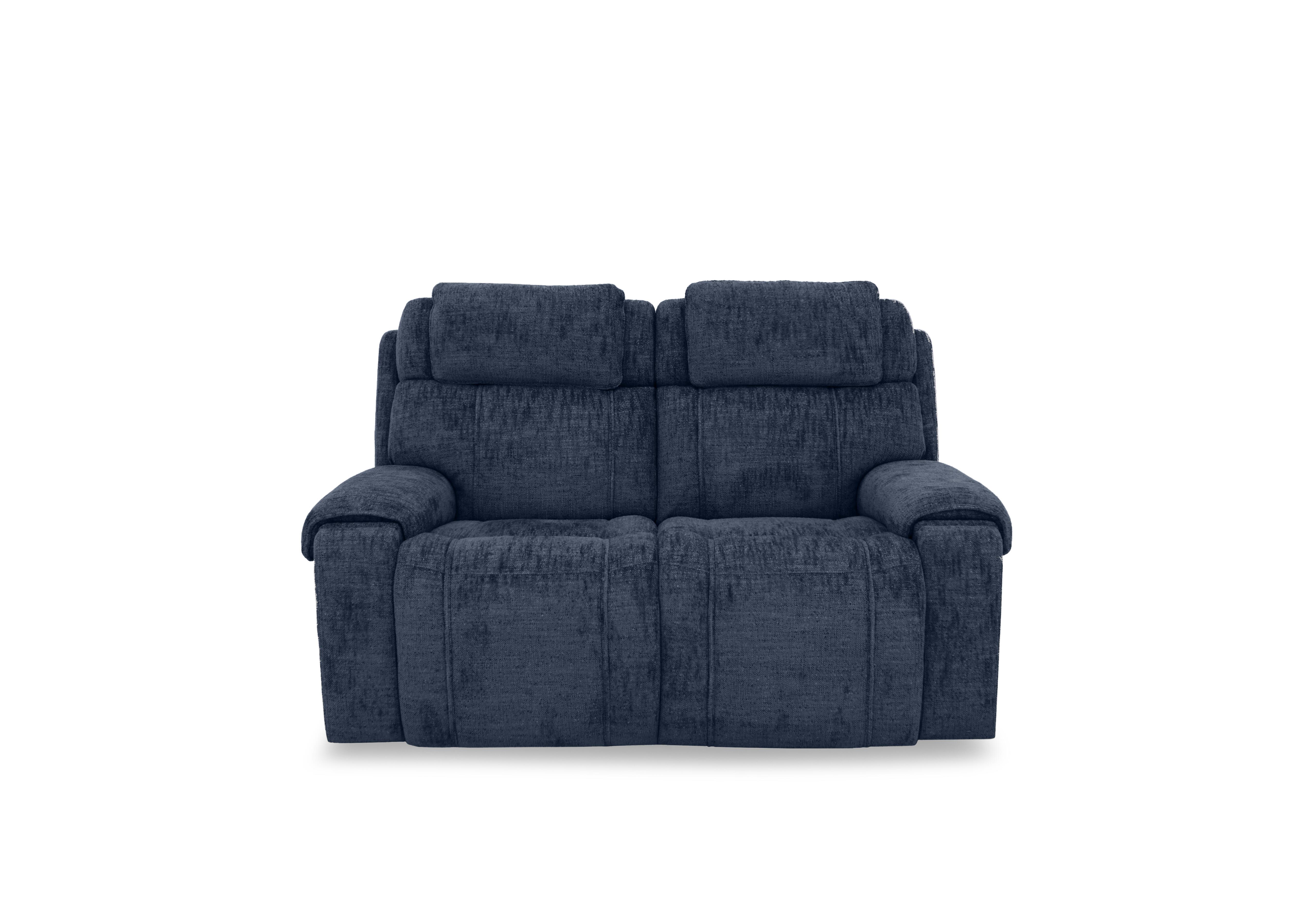 Hollywood Fabric 2 Seater Power Recliner Sofa with Power Headrests and Storage Arms in Fab-Mga-R10 Dark Denim on Furniture Village